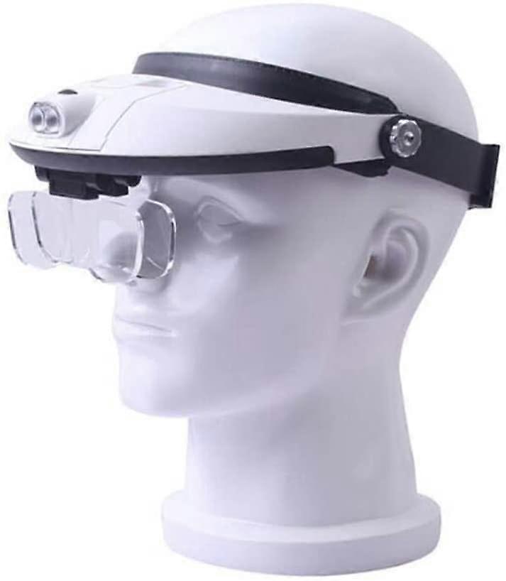 Dental Loupes with LED Light, Hands-Free Headband Magnifier for Close Work, Adjustable Magnifying Glasses, Lightweight Design