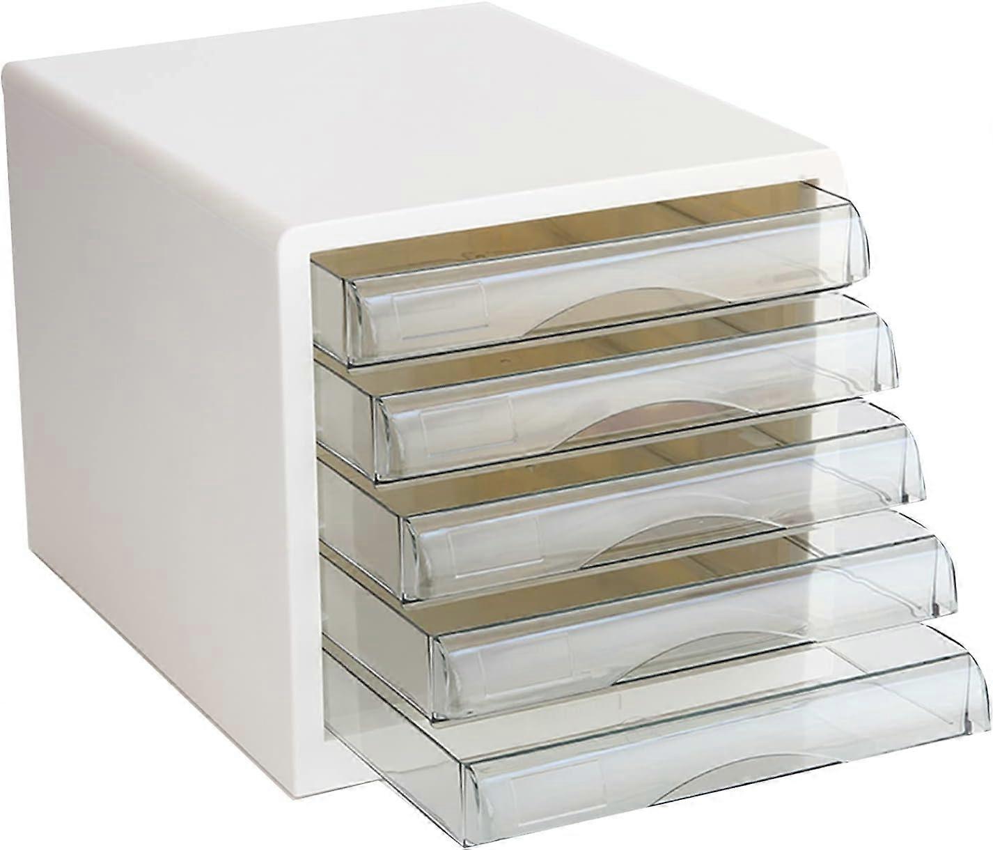 File Cabinet A4 Office Storage Box, Storage Unit, Transparent Drawer File Cabinet (Color : Light Green)