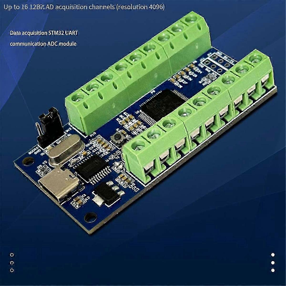 USB Interface 16 Channels 12Bit Bit AD Sampling Data Acquisition STM32 Uart Communication ADC Multi
