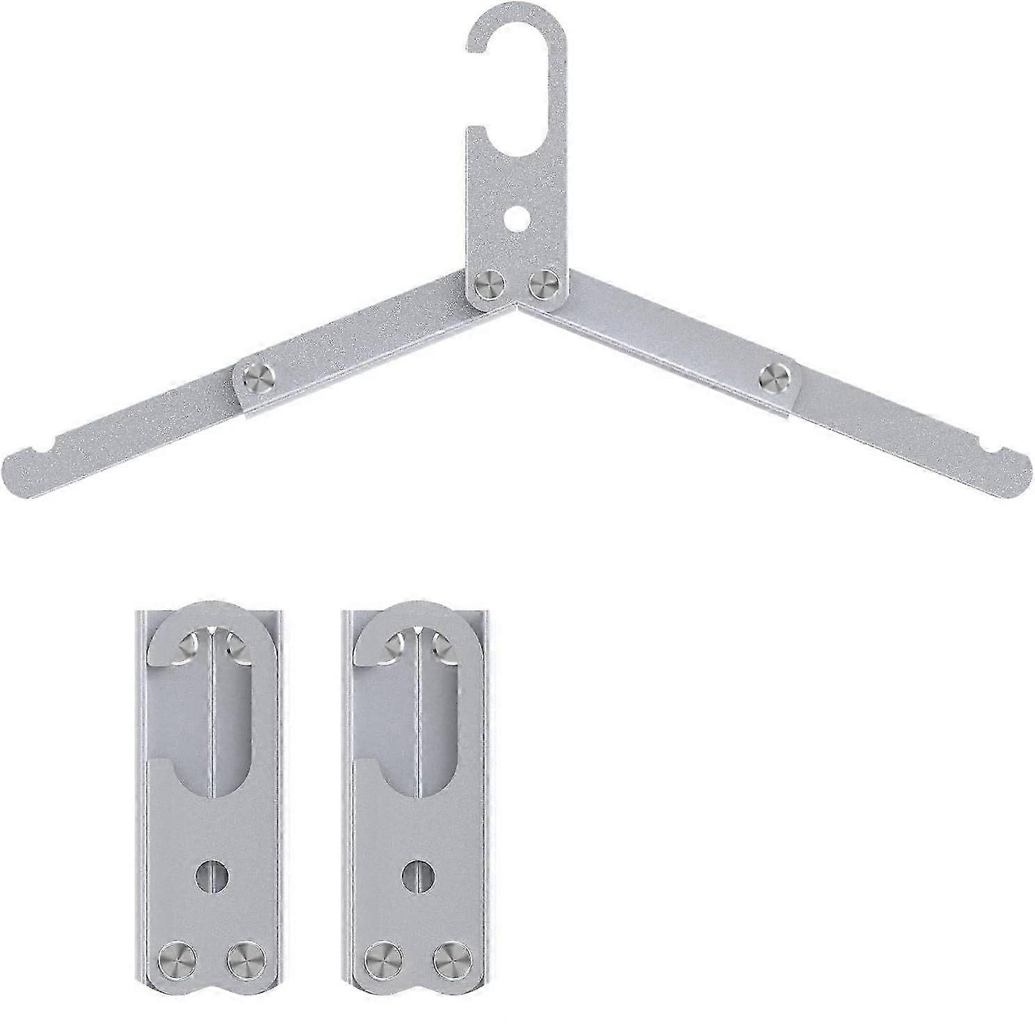 Pack Premium Aluminum Hangers, Foldable and Portable Clothes and Socks Hangers, Ideal for Travel and Home Use, Silver