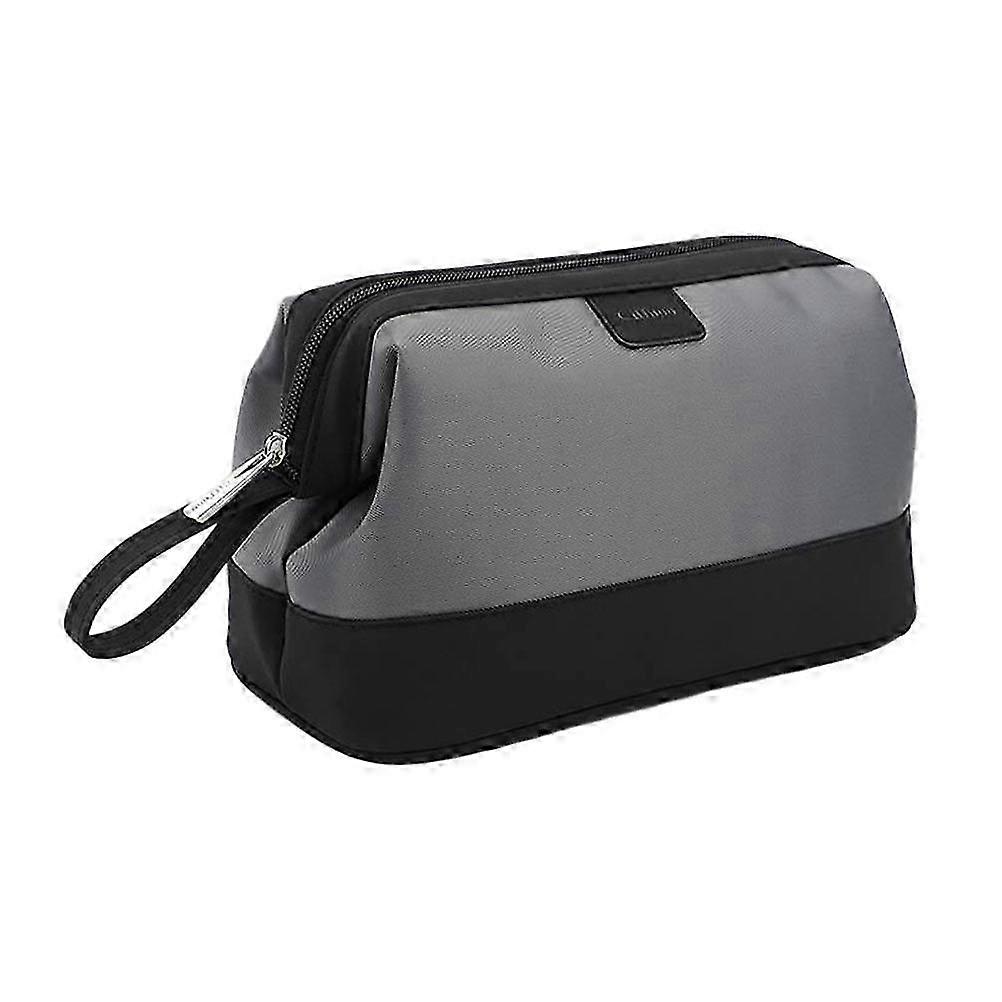 化粧バッグ財布ジッパー式化粧品ポーチ女性用トイレタリーバッグ24x18x13cmグレー