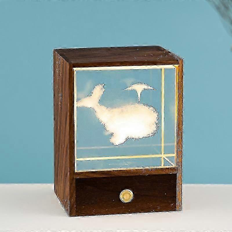 男性および女性の誕生日のギフトのための木製の発光水晶球エルク/宇宙飛行士の夜のライト飾り