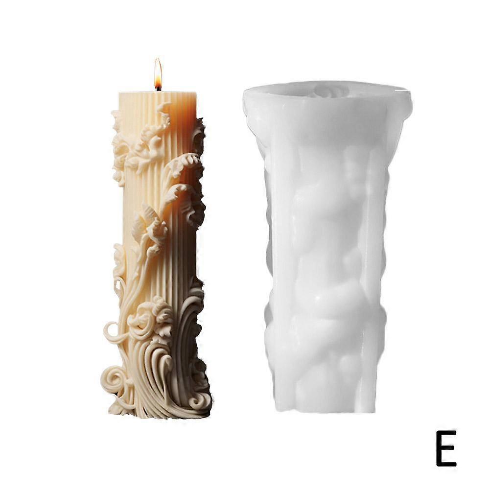 ZL-198 Søjlelys 1E (E)$European cylindrisk duftlys silikone form DIY simpel søjle gave diffusor stenform