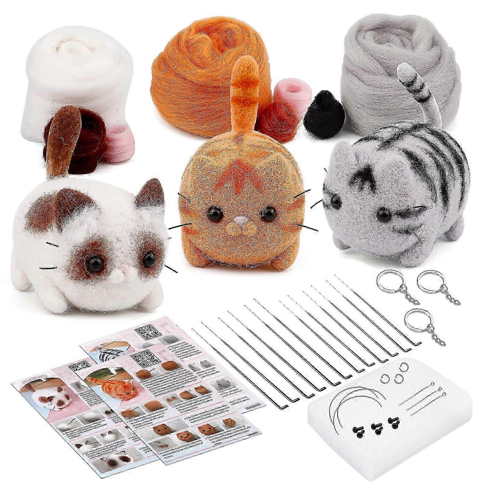 Starter Needle Felting Kits for DIY Handmade Craft Projects