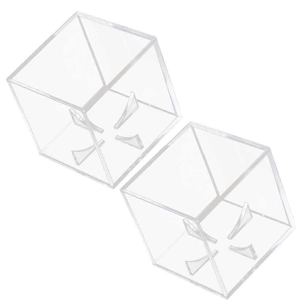 Clear Acrylic Baseball Display Case 2 Pack, Secure Four Prong Cradle, Stackable Transparent Holder for Baseballs, Tennis Balls, Storage, and
