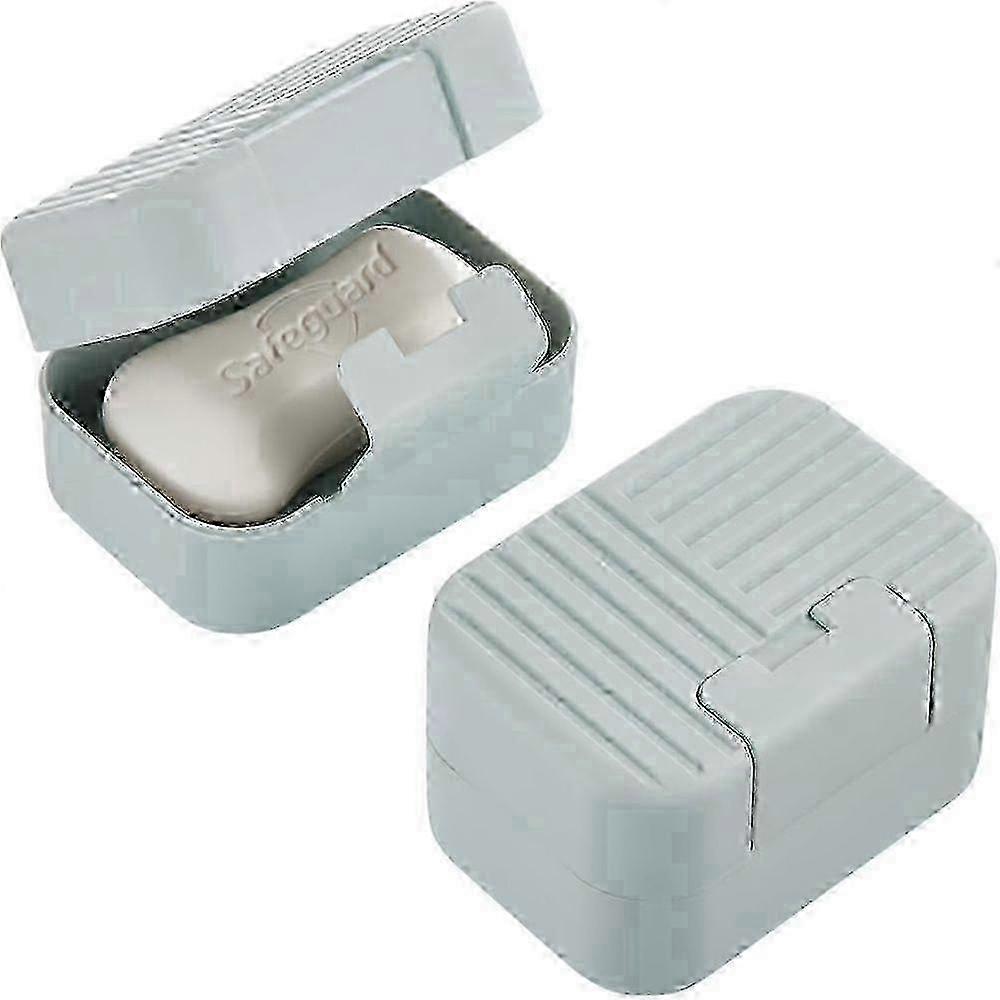 2er-Pack Reiseseifenhalter, tragbares Seifenetui für Camping, Fitnessstudio, Wandern - Rosa & Blau