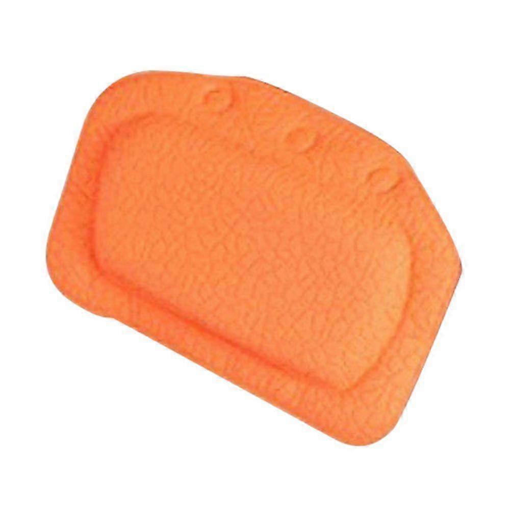 Waterproof Bath Pillow with Suction Cups - Orange Relaxing Headrest Cushion