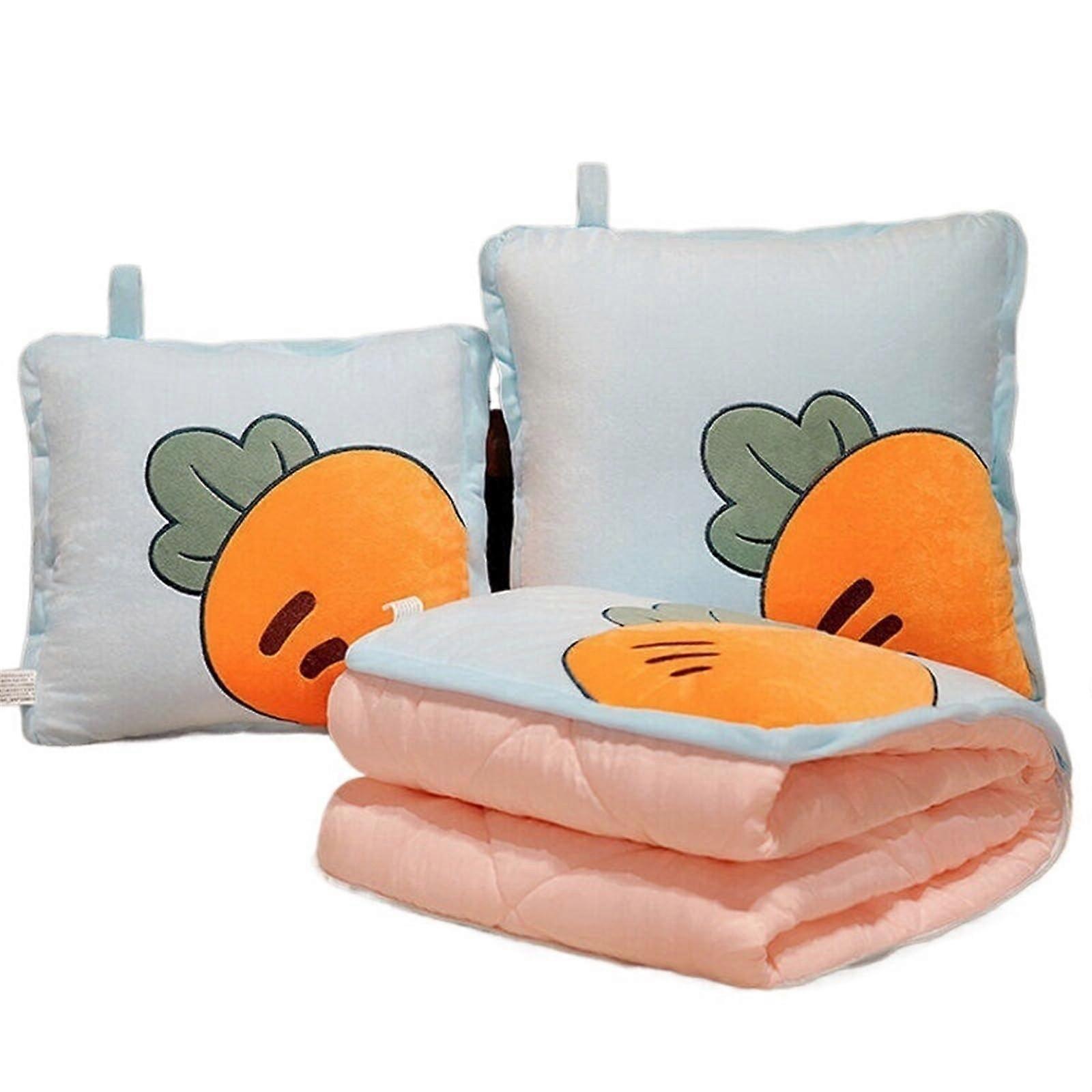 Travel Blanket 40 x 40 cm Color-E, Multifunctional 2-in-1 Folding Cushion for Office Naps and Air Conditioning