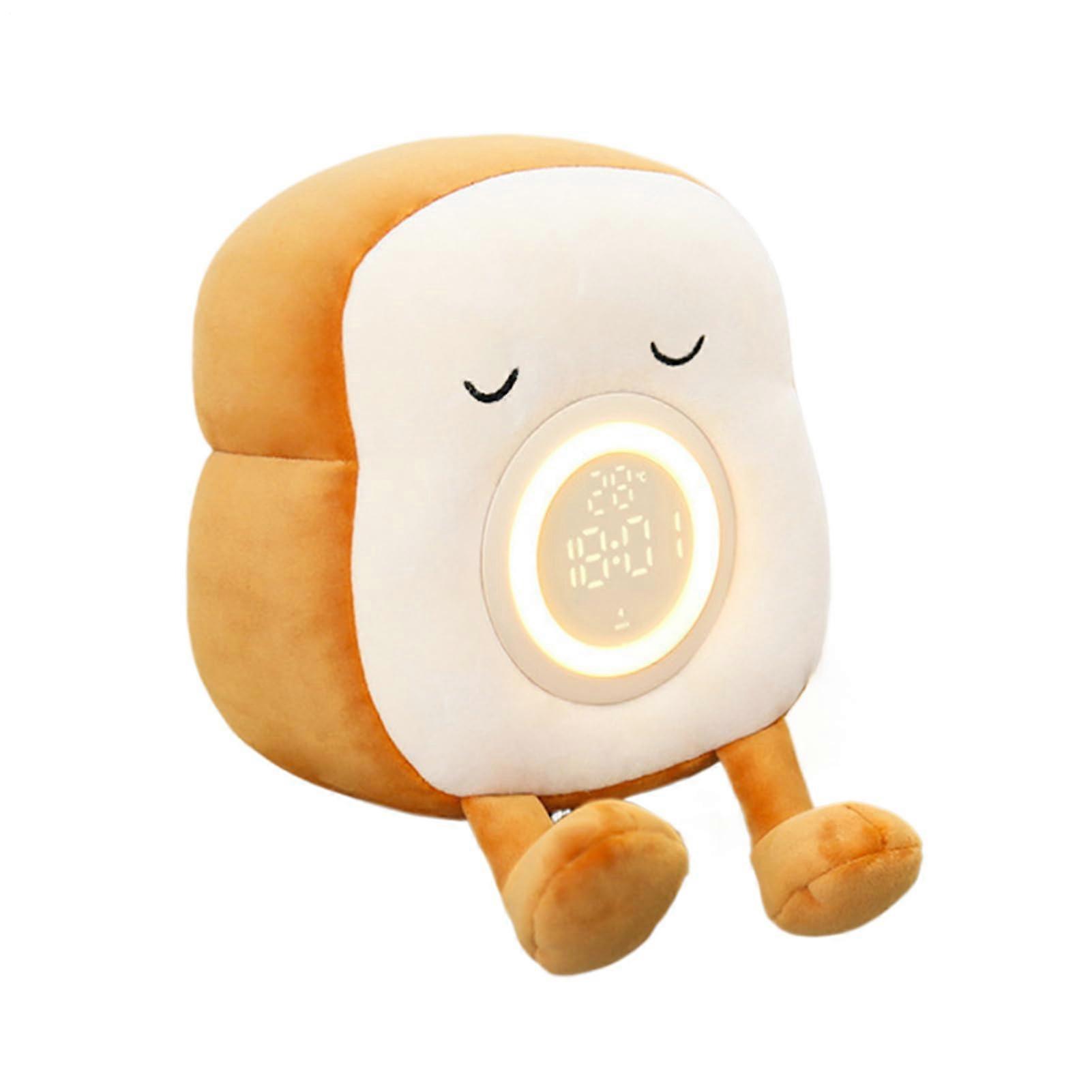 Toast Lamp – Cute Night Light Digital Alarm Clock Desk Decor Cell Phone Holder