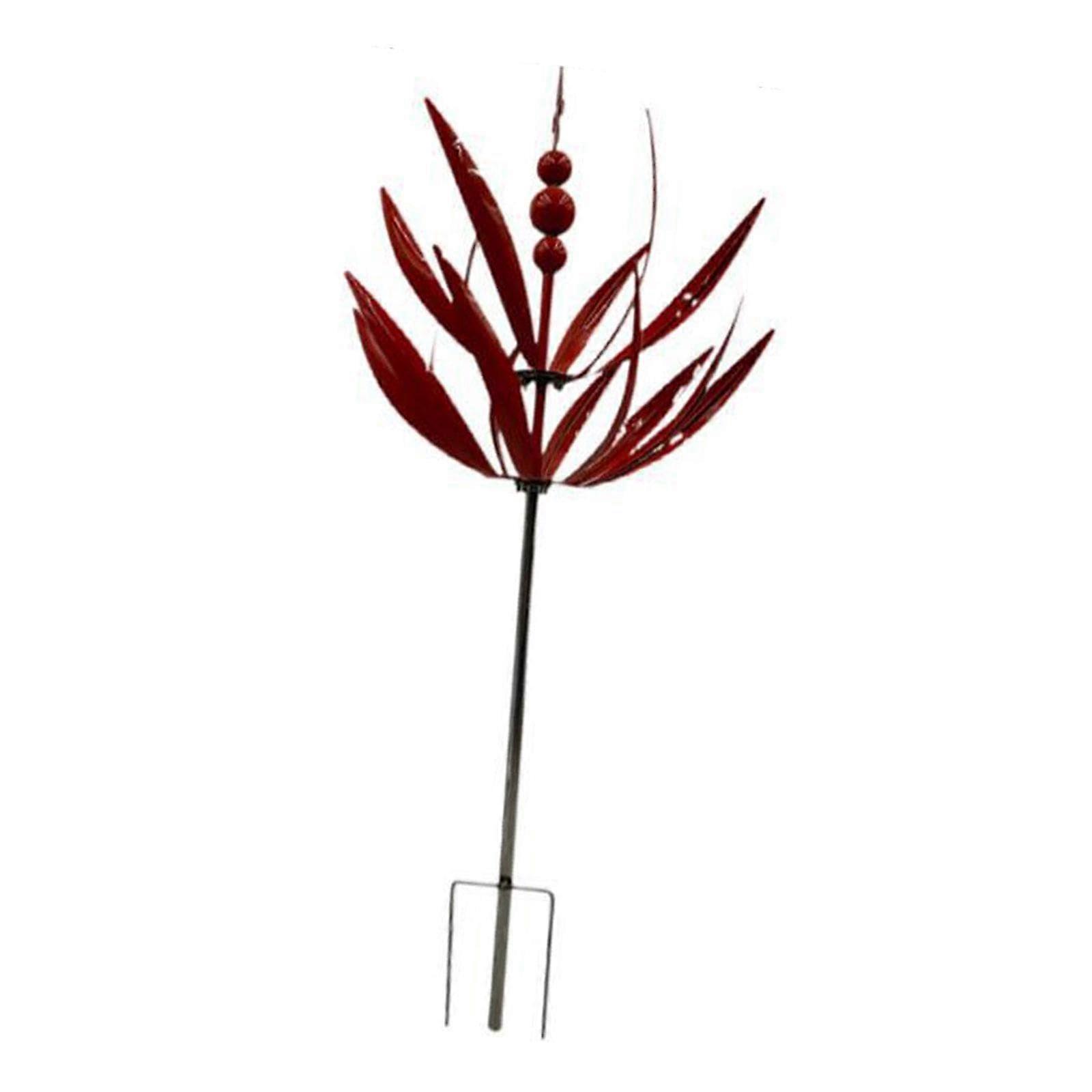 Wind Chime Garden Metal Outdoor Wind Sculpture for Terraces and Paths, 90 cm, Easy Installation, Red