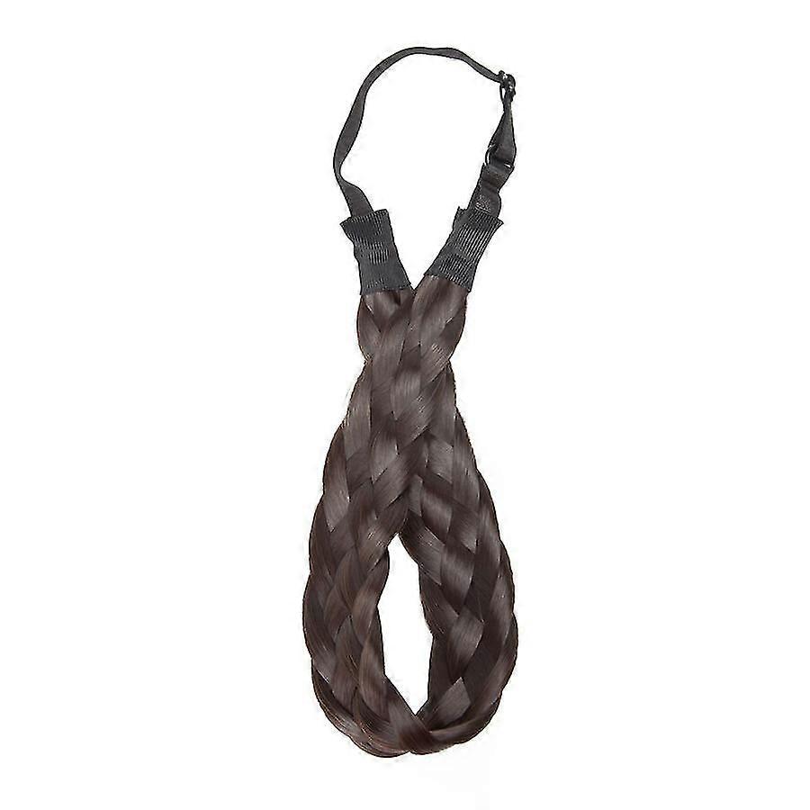 סרט ראש צמה עבה לנשים פיסת שיער סינטטי