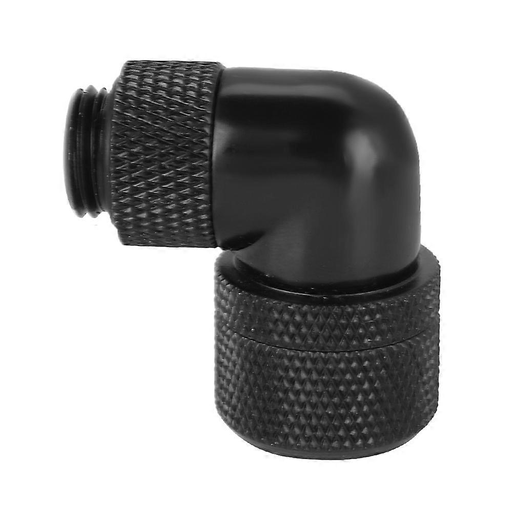 G1/4 Thread Water Cooling Fitting, Thick Tube, 90° Right Angle Elbow (Black)