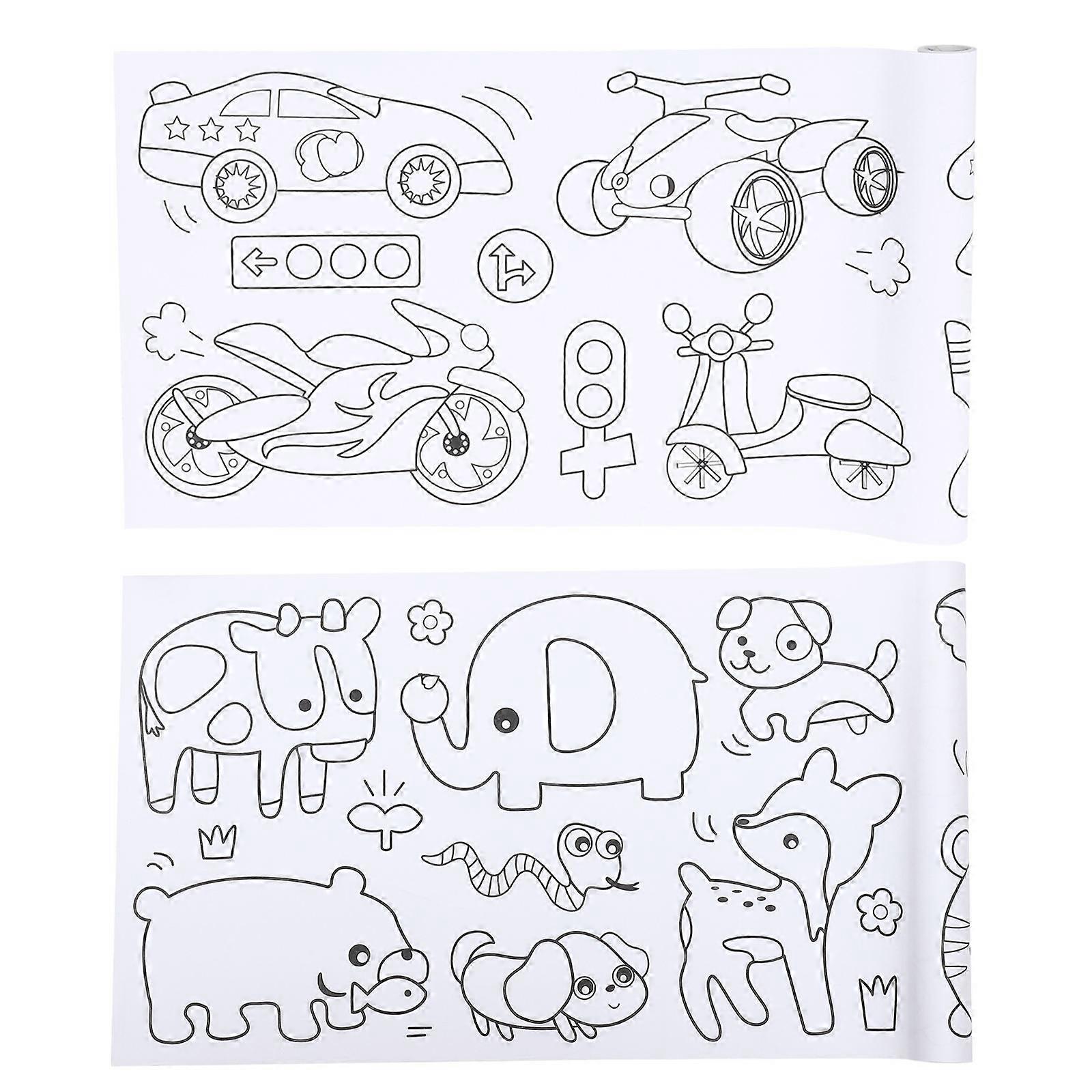 2 Sets Creative Coloring Roll Paper for Doodling, Drawing & Tracing Fun Art Activity for Home Decoration & Engaging Kids