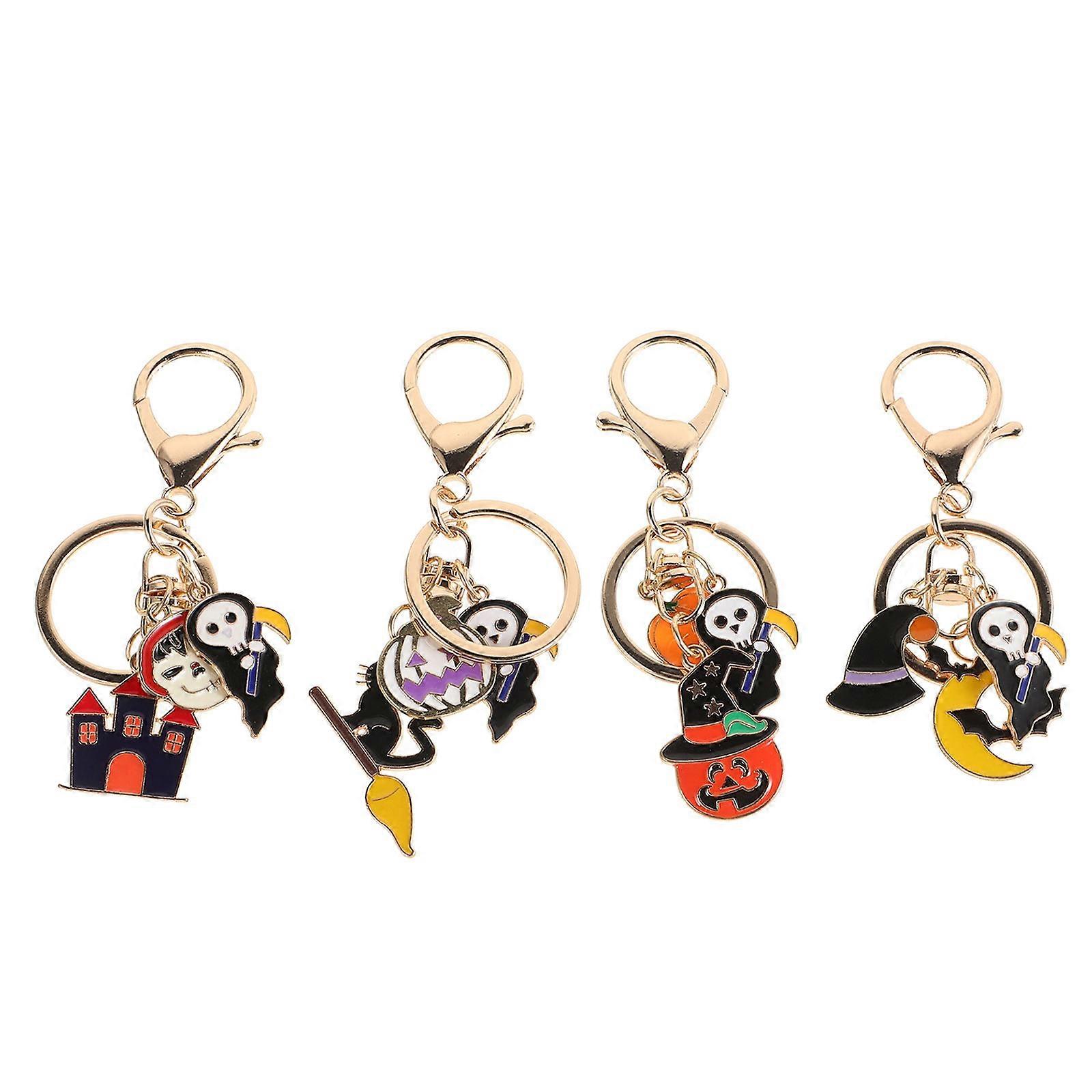 Key Pendants Halloween Party Favor Assorted Color Bag Hanging Decorations 7.5X2.5CM 4Pcs