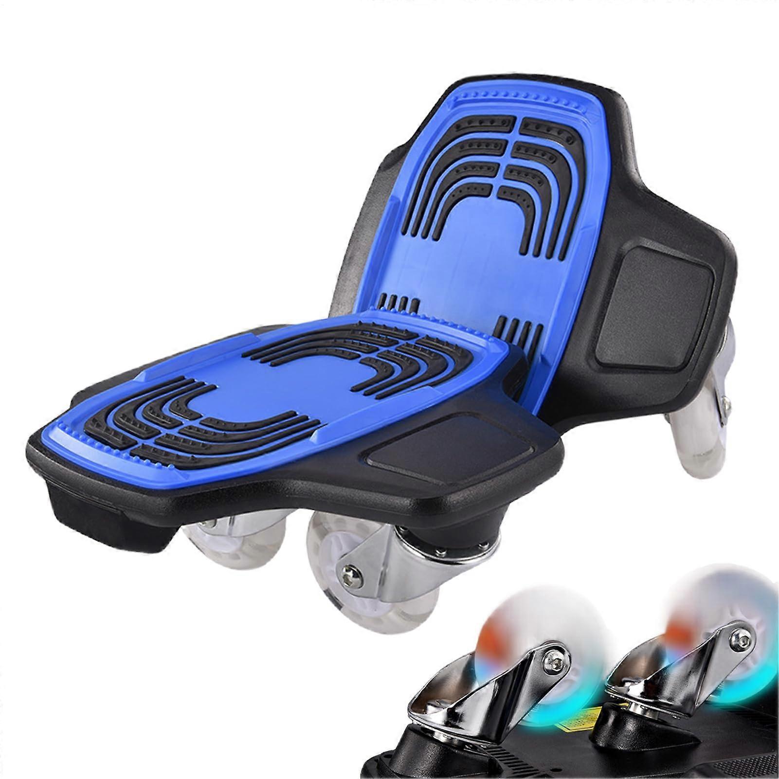 Skateboard Split Portable Skateboard with High Rebound PU Wheels, Drift Design, Soft Travel Board for Beginners, Blue