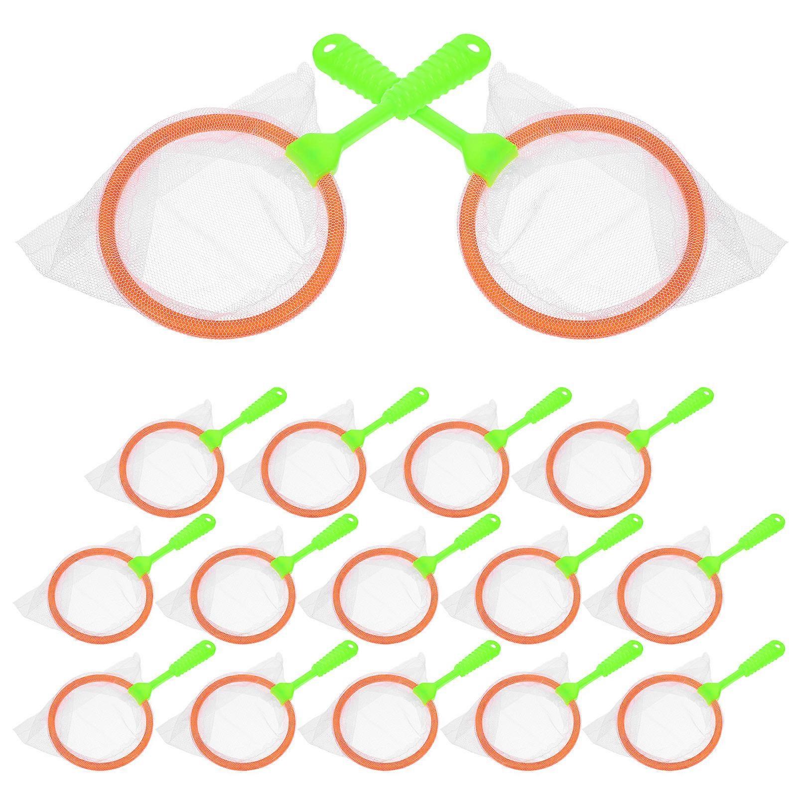Fishing Net for Kids Outdoor Fun Made of Plastic White Color Great for Catching Insects and Small Fish 16Pcs