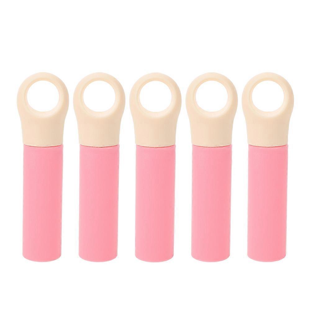 Household Use Mop Handle End Cap Replacement Grips Pink 11.80X3.20X2.50CM Convenient Hanging 5Pcs