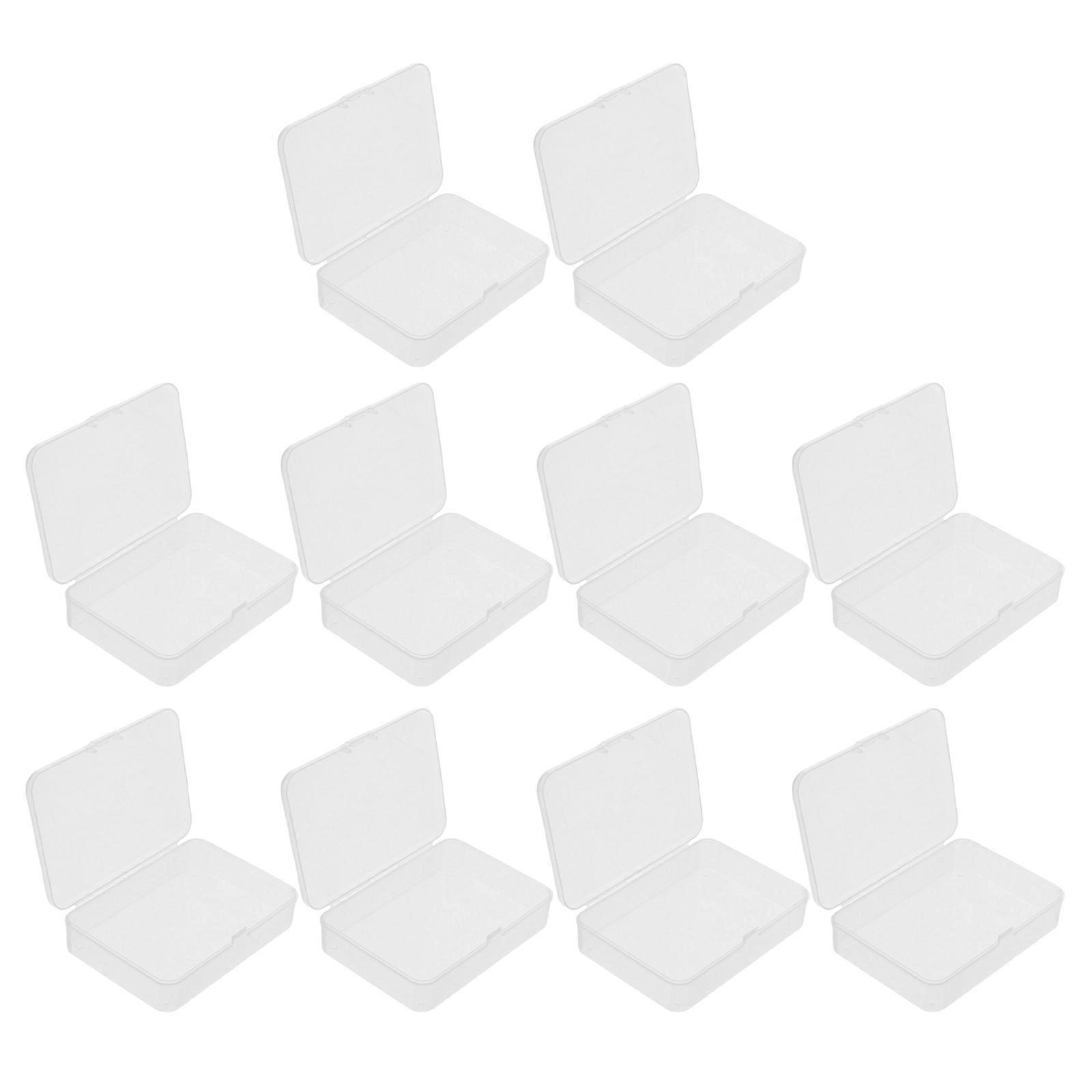 Transparent Plastic Storage Boxes for Game Cards, Business Cards, Crafts, Beads and Accessories Stackable Small Organization Containers (10pcs)