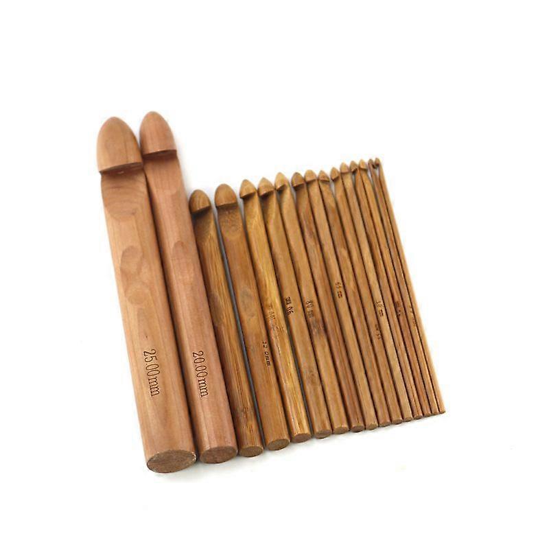 Carbonized Bamboo Crochet Hook Large Wood Hook Hook, Thick Carbonized Crochet Hook Set