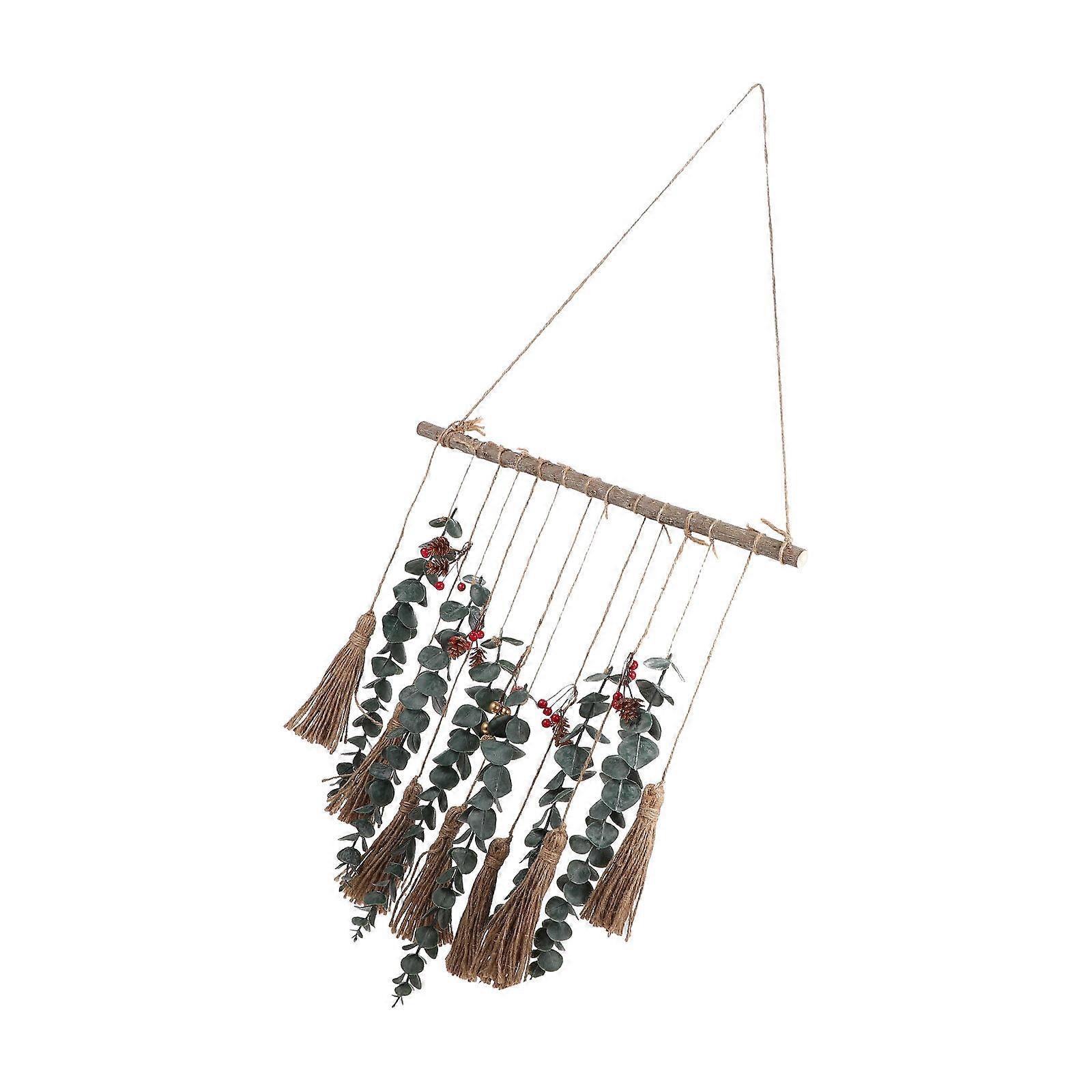 Living Room Wall Decor Eucalyptus Leaf Shape Home Decor Item Plastic 31.5X15.7X0.5in Hanging 1Pack