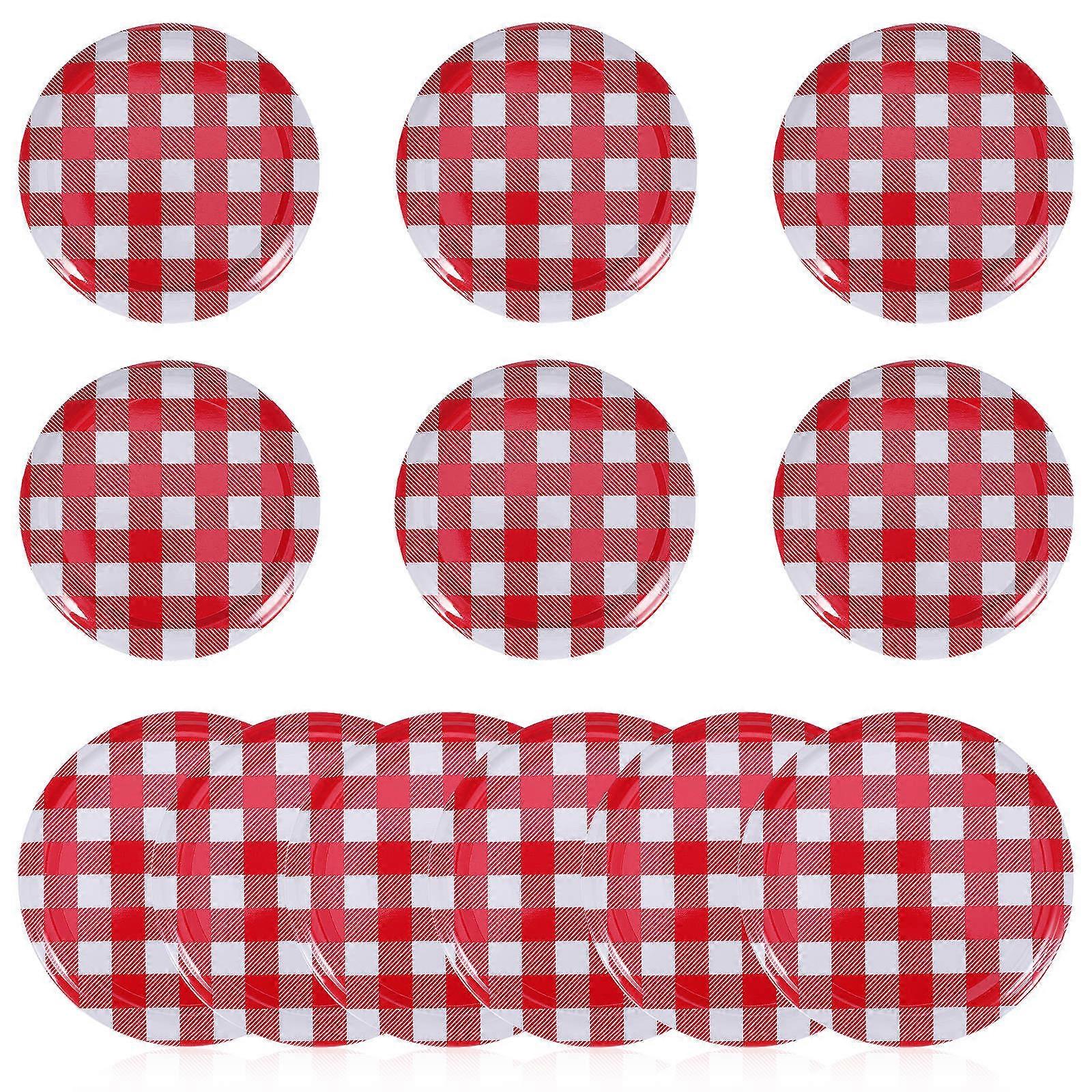 Reusable Mason Jar Sealing Lids Red Circular Tightly Seal 12Pcs