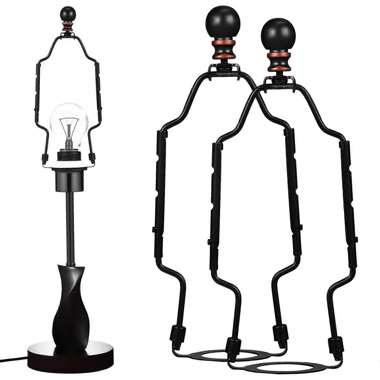 Lampshade Brackets Diy Lamp Kit Lamp Shade Holder Heavy Duty Home Decoration Black 25.00X11.00X2.00Cm Iron Easy to Install 2Pcs