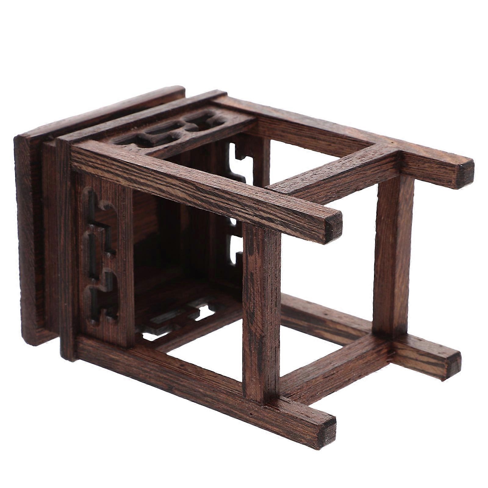 Chinese Wood Stand Wooden Antique Shelf Vase Display Rack Vintage 1Pack