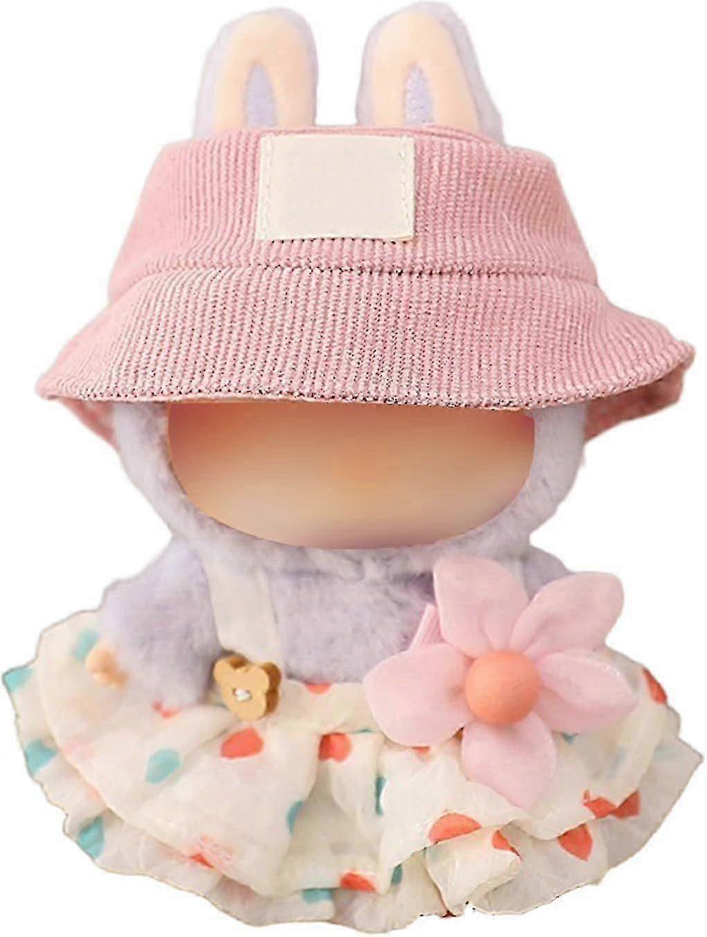 ملابس لابوبو ، مجموعة تنورة لدمية لابوبو ، مجموعة من 2 قطعة قبعة تنورة زي أزياء فاخرة فستان لطيف لإكسسوارات دمى لابوبو (بدون دمية) hks