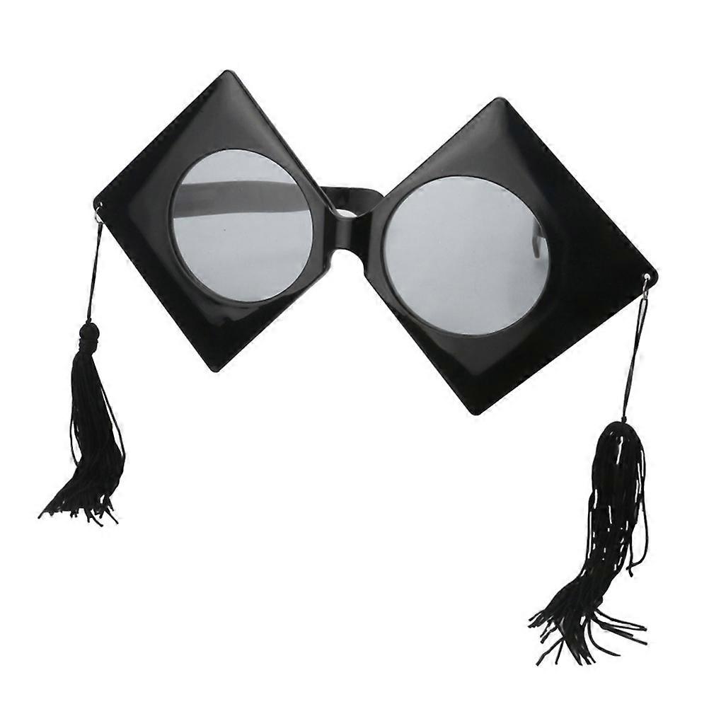 Large Glasses Graduation Photo Props Doctoral Cap Shape for Party Attendees 1Pcs