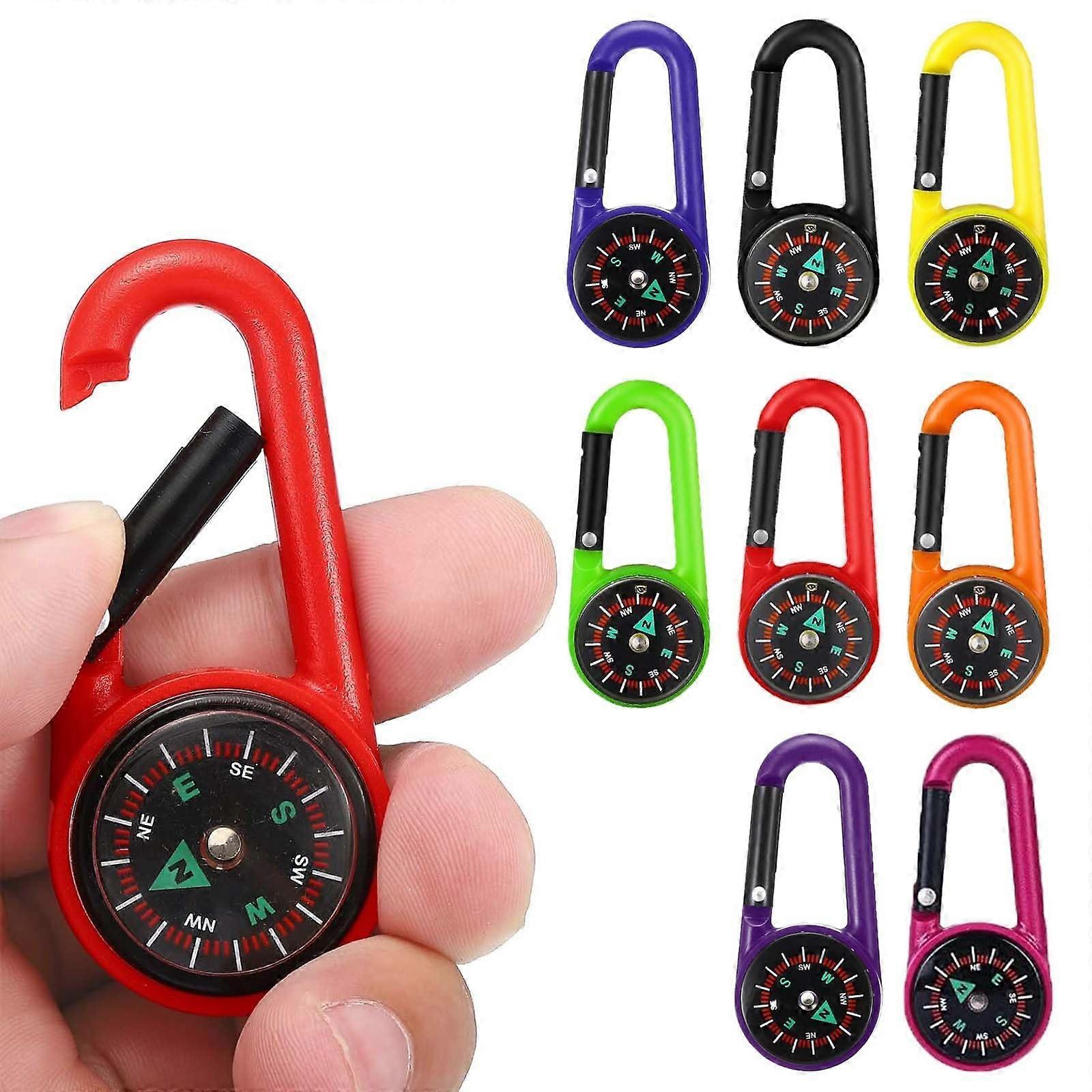 Compass Keyring, Mini Compass, 2in1 for Camping, Hiking, Travel
