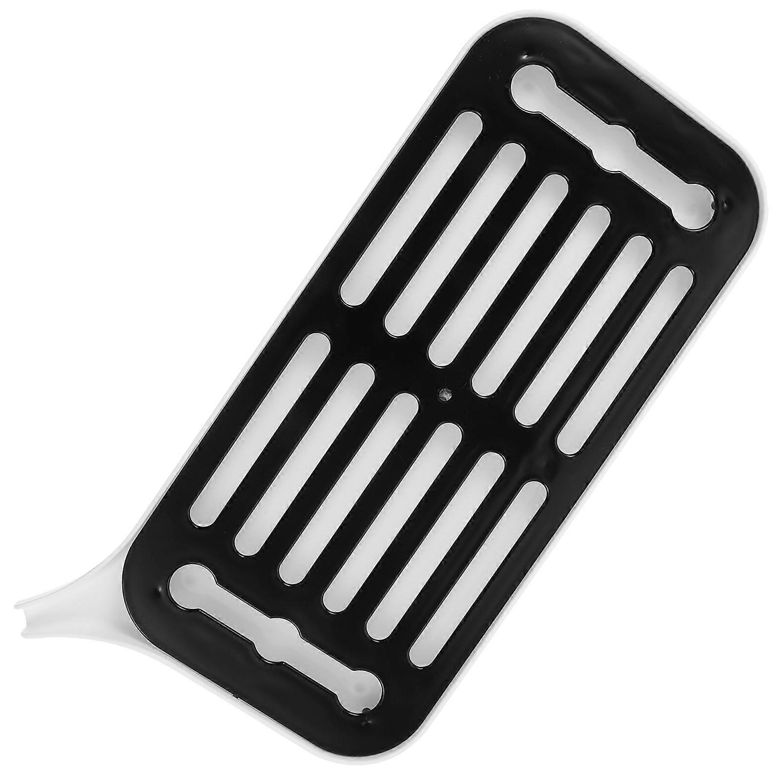 صينية تصريف الأطباق المطبخ استخدم مستطيل بسيط أبيض رمادي 40X17.5X2.7CM أكواب عقد 1 قطعة