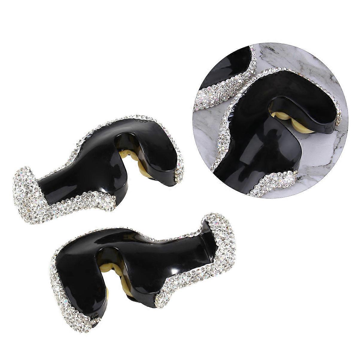 Bling Rhinestone Car Hooks Auto Seat Headrest Hook Storage Hangers 10.5x5.2x2.5cm 2Pack