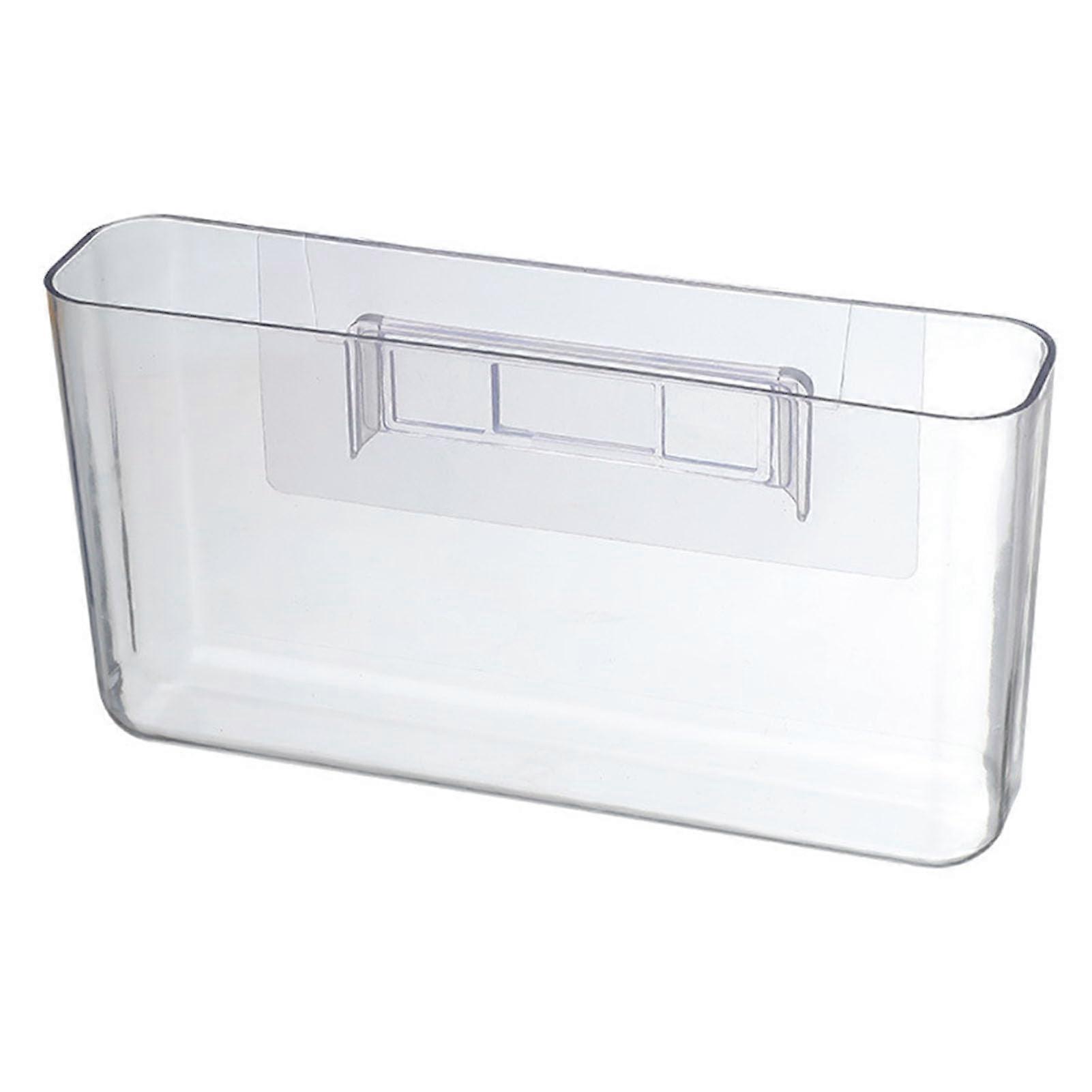 Wall Mount Organizer Box with Strong Adhesive, Transparent Phone Holder for Dorm Office, Durable PS Material, 5 x 22.5 x 12 cm