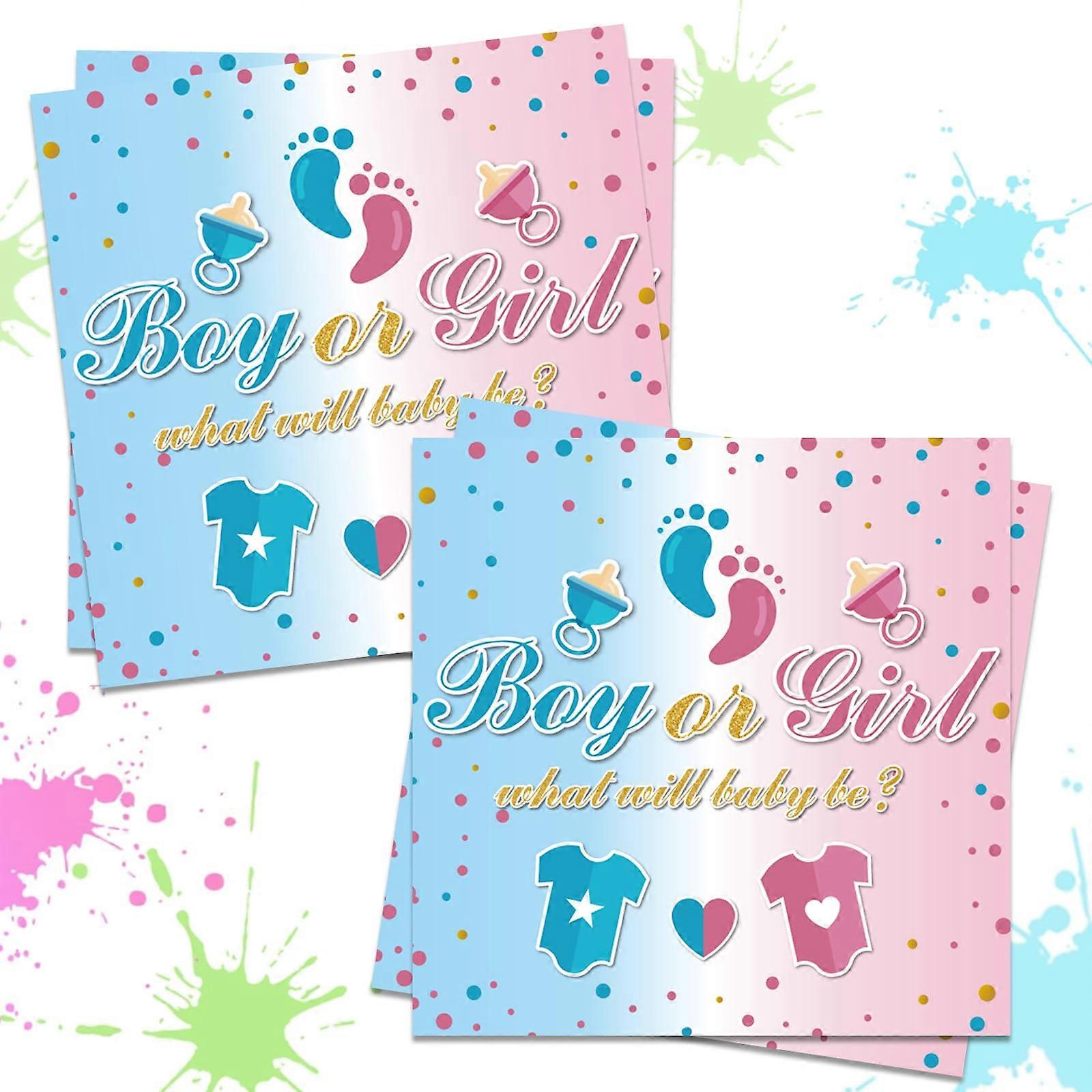 Pack of 20 Gender Reveal Napkins 33x33 cm for Baby Shower Party Decoration, Boy or Girl Theme, Paper Handkerchiefs