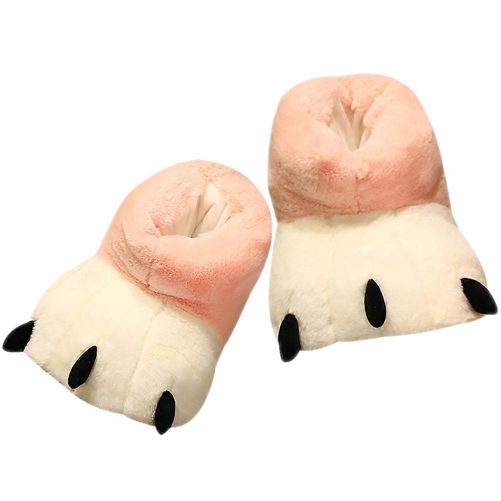 Winter House Slipper Plush Warm Slippers Women Indoor Use Paw Shape One Size Fits Most 1Pair