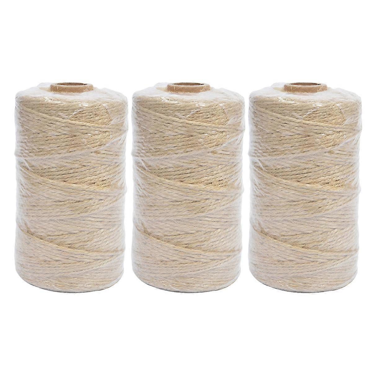 Jute Rope Rolls Natural Jute Twine String For Crafts Diy Enthusiasts present Wrapping 2mm Diameter 3Rolls