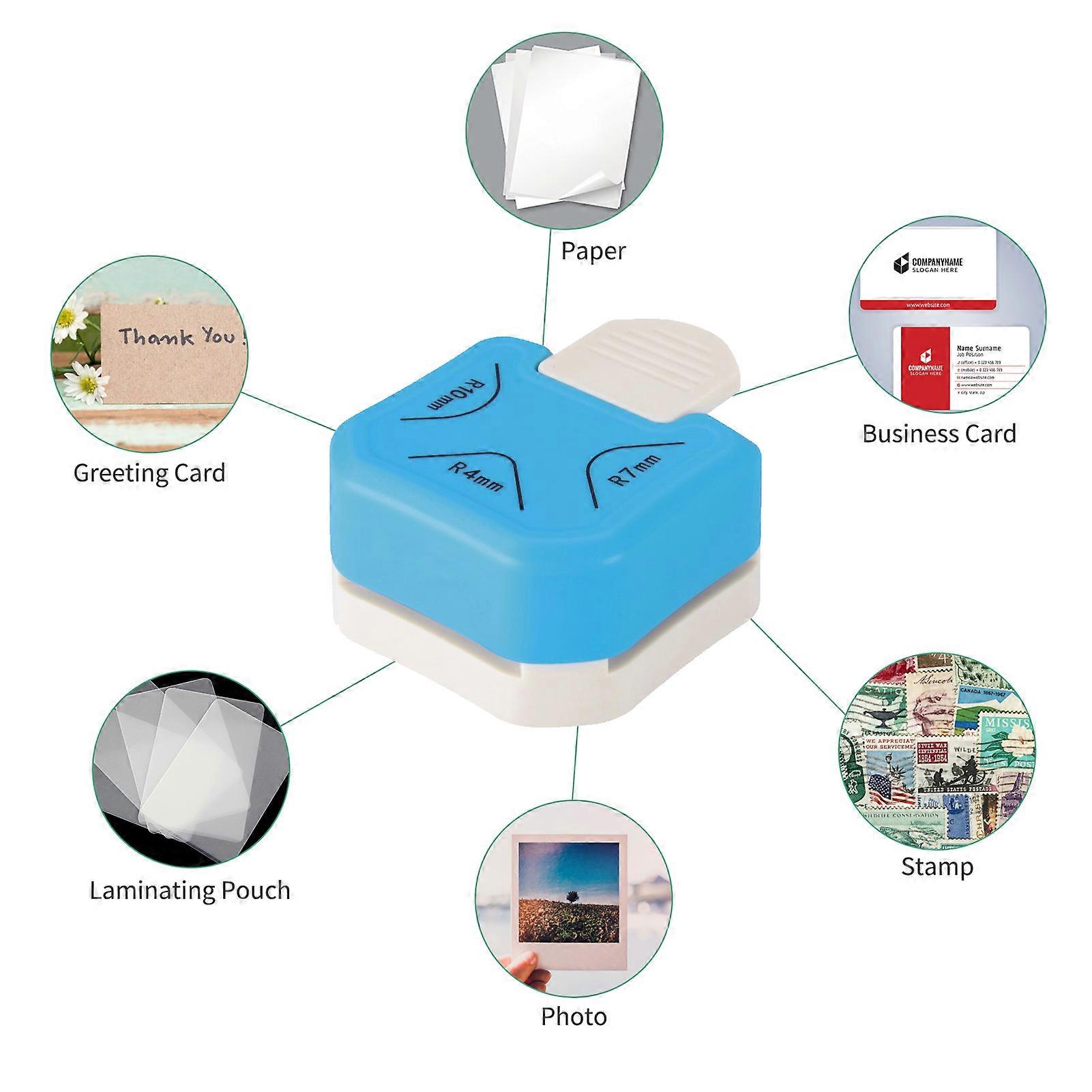 Corner Rounder Punch 3 in1 R4/R7/R10mm Round Corner Trimmer Cutter for Card Craft Scrapbook Wrapping Paper Sticker Photo Laminate DIY