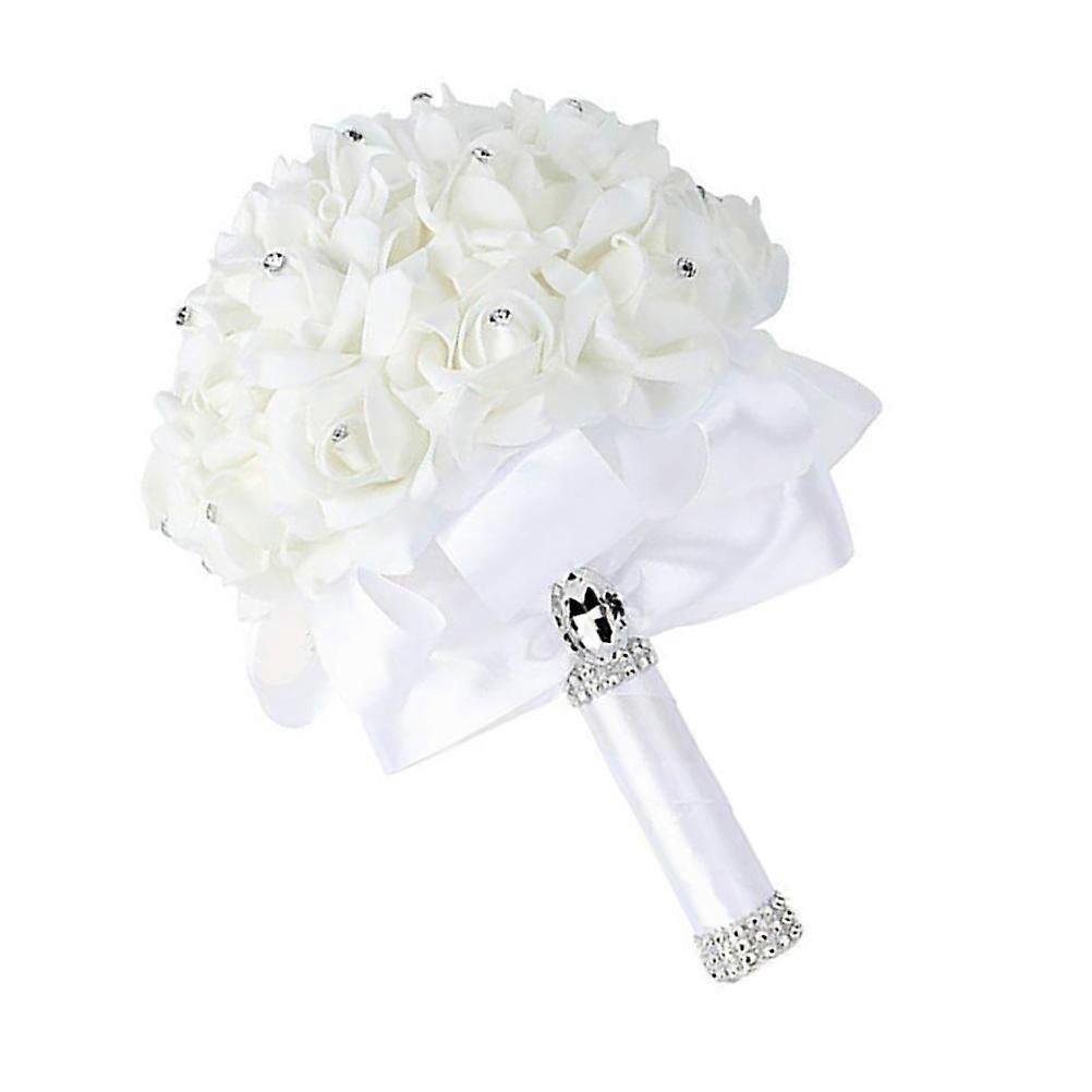 Artificial Flower Bouquet for Wedding Decorative Bridal Style 24X18CM White 1Pack
