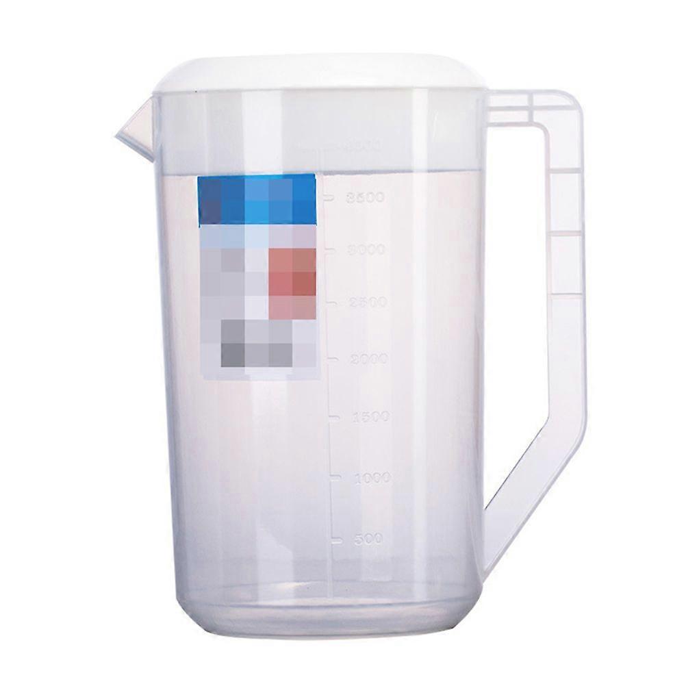Bollitore graduato con bilancia Contenitore per bevande con coperchio Brocca per acqua fredda resistente al calore Brocca per succhi di frutta in plastica (4000 ml bianca)