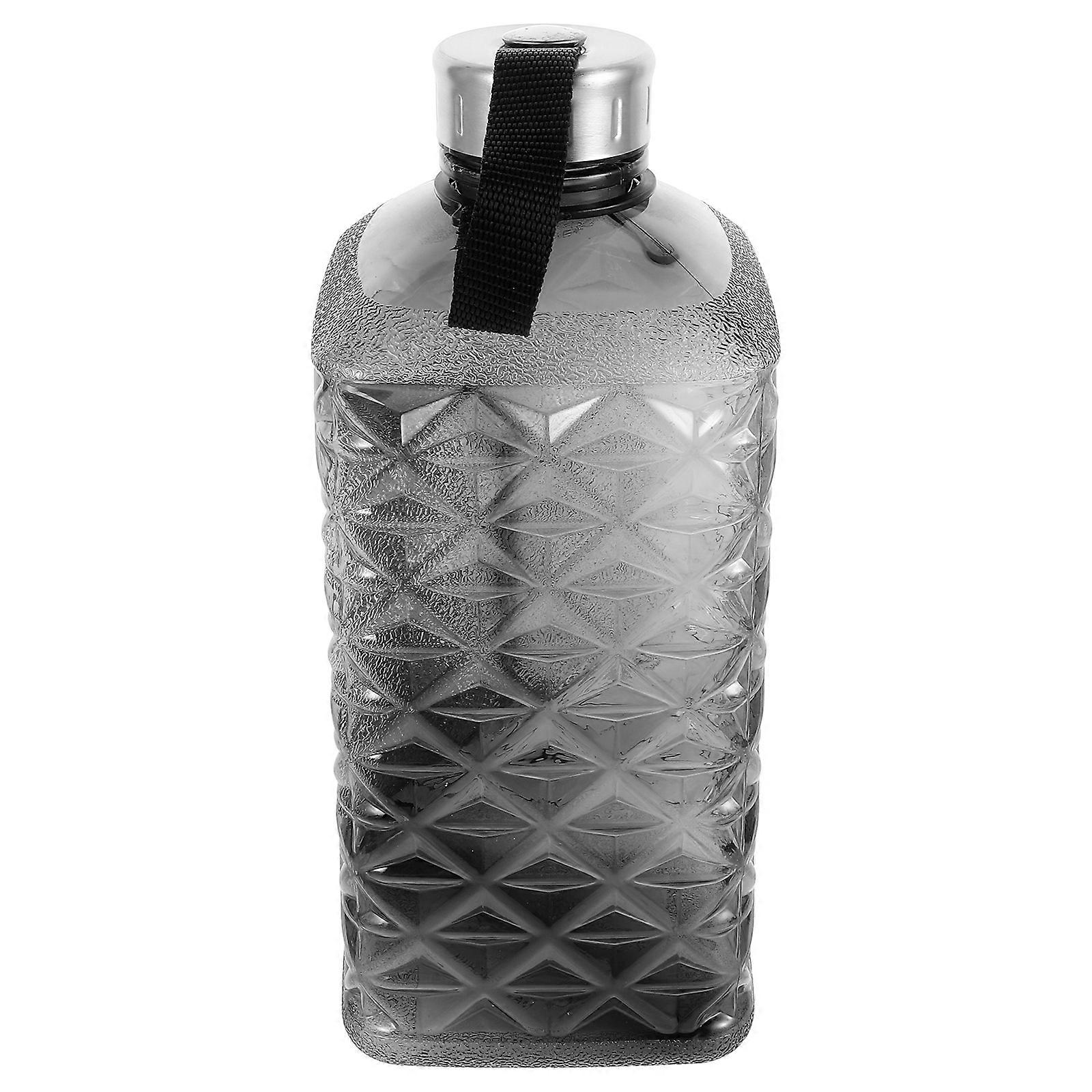 Portable Reusable Water Bottle for Sports, Gym & Cycling – Large Capacity Jug Style Plastic Bottle for Men and Women – Dark Grey