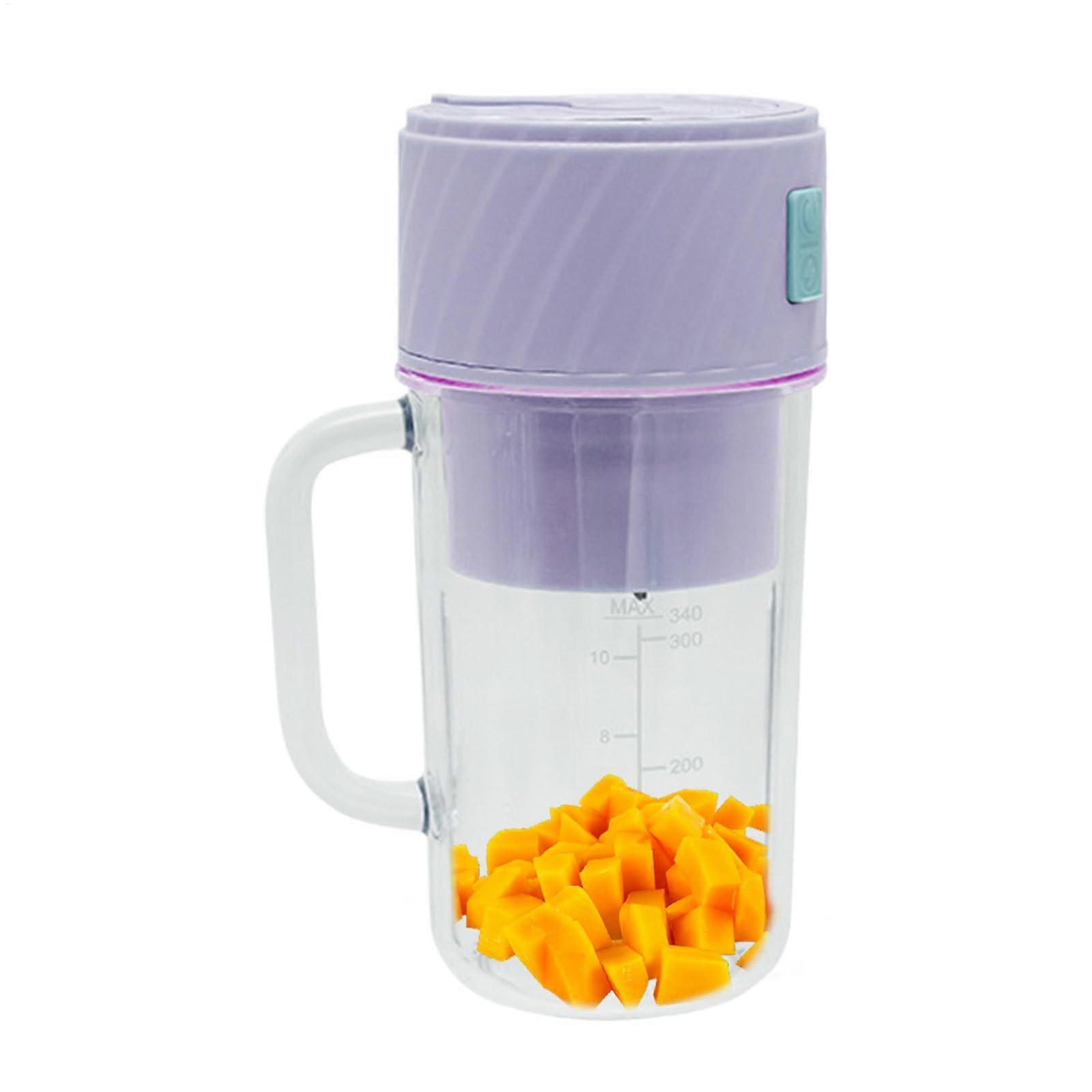 Portable Personal Mixer with Rechargeable Travel Mug, Multifunctional Leak-Proof Blender for Smoothies, Athletes, Purple
