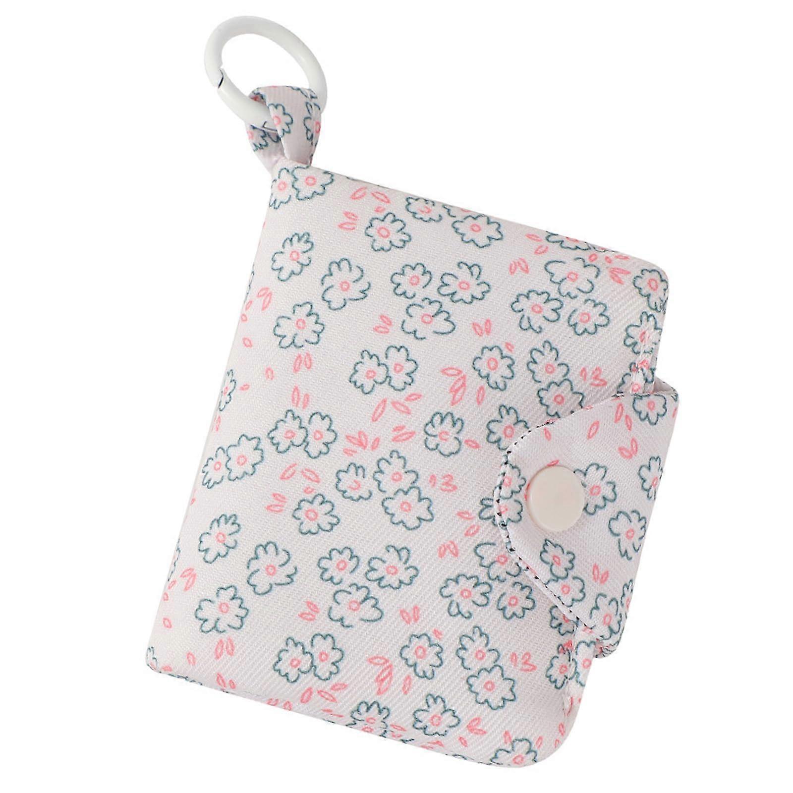 Soft Cotton Floral Rabbit Print Small Wallet Practical Coin Purse Cable Key Holder for Fashion Enthusiasts
