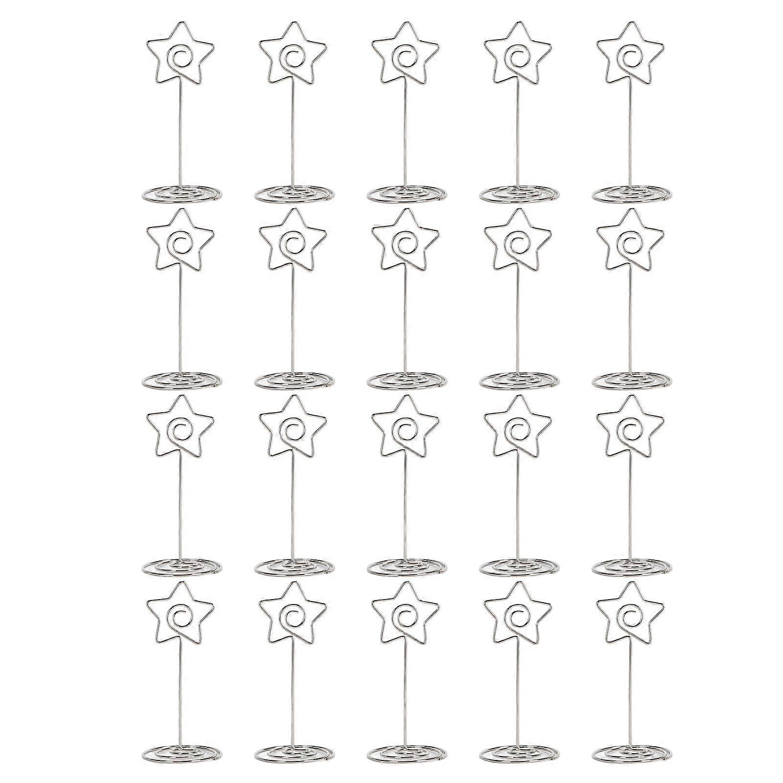 20 pieces desk memo clips, mini table number holder, starshaped metal desktop clip Ref: 9535
