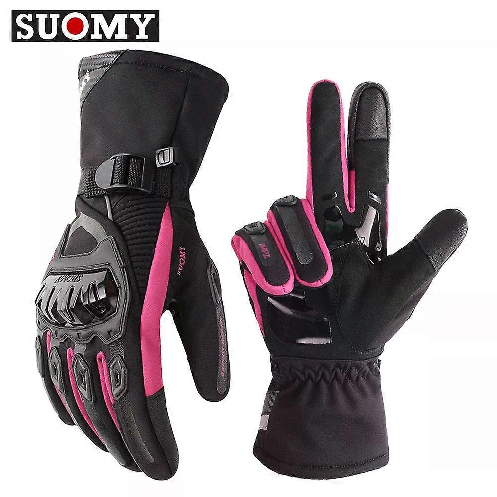 Redkid Suomy Hiver Chaud Moto Gants Coupe-Vent Imperméable Femme Moto Conduite Gants Femmes Rose Mot