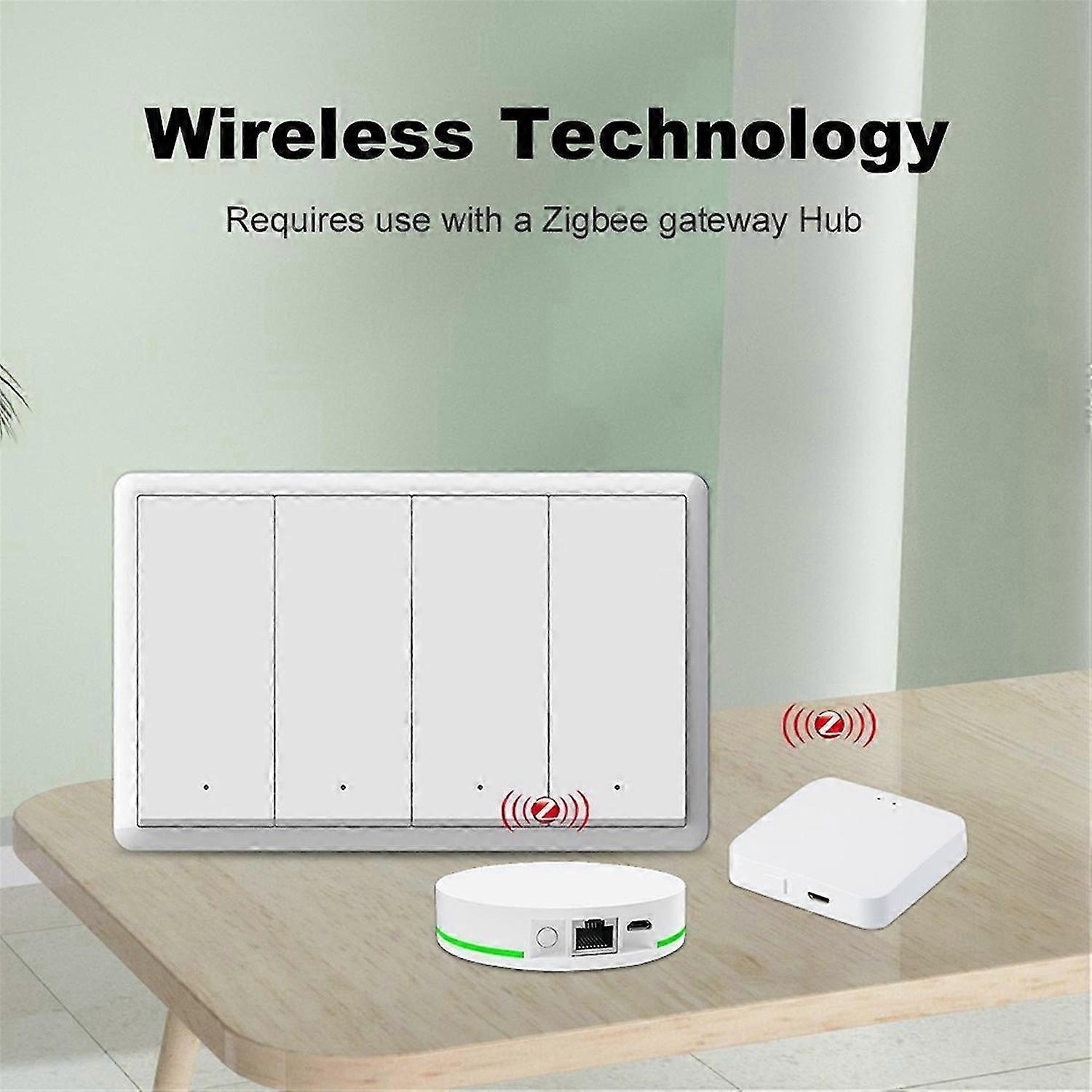Tuya ZigBee Smart Switch Neutral Wire Optional Intelligent US Wall Button Light Switch AC100-240V fo