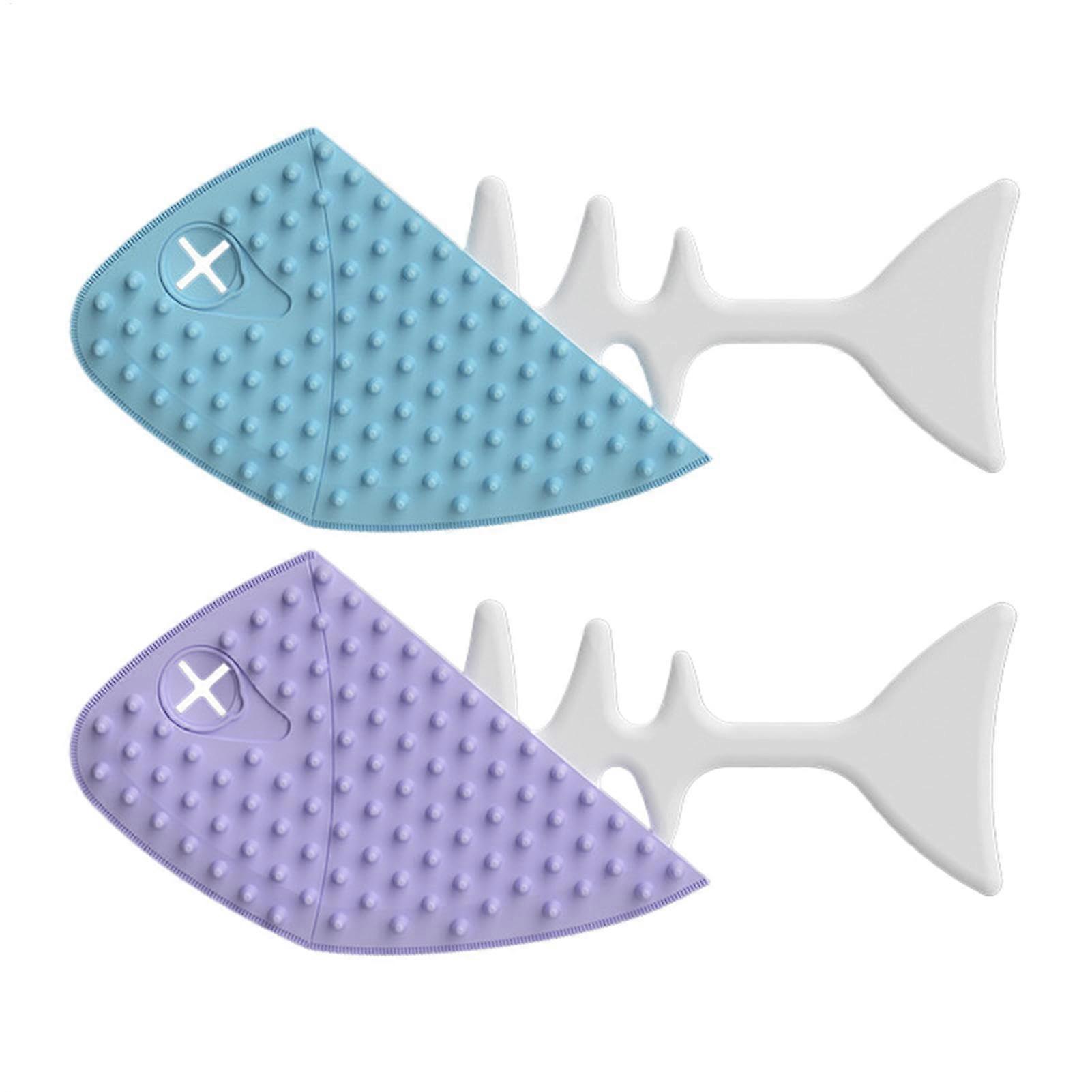 Cat Comb and Brush Set for Shedding – 2 Pack Pet Grooming Brushes in Fishbone Design, Soft Bristle Cleaning Tools for Cats