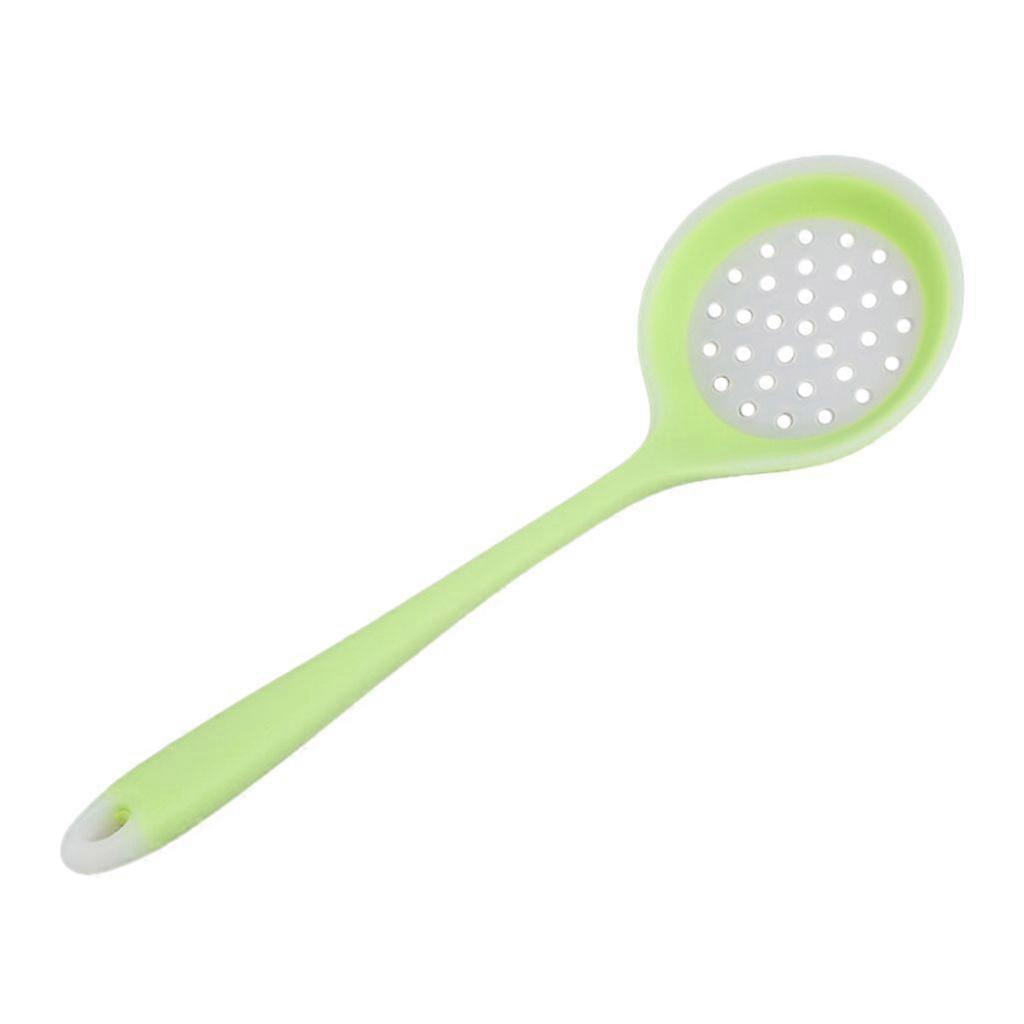 Filter Spoon Durable Comfort Silicone Cooking Spoon Colander Kitchen Use - Green