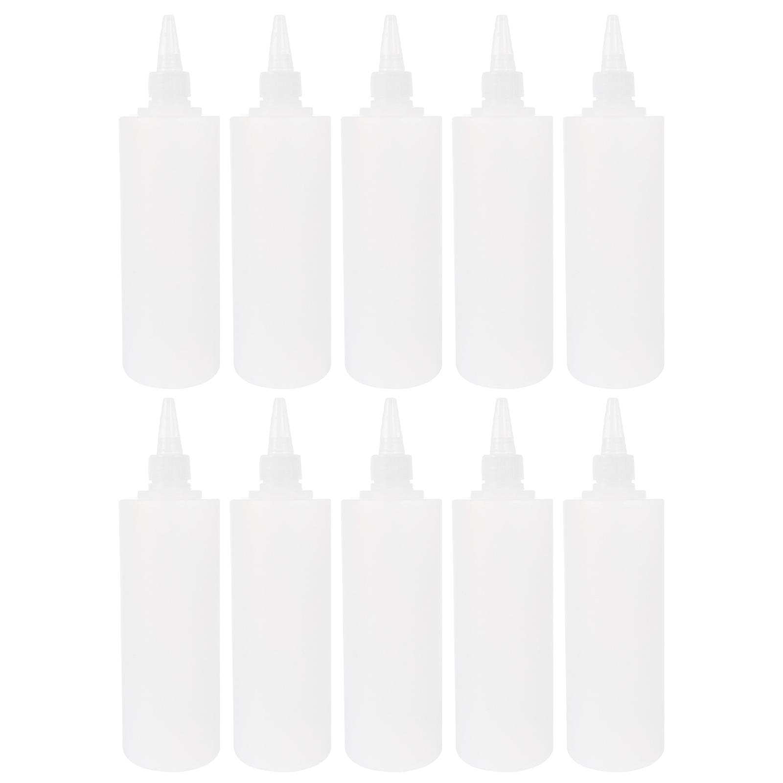 Pigment Dispenser Bottles Squeeze Empty Bottles for Storage Use Made of Durable PE White 10 Pieces