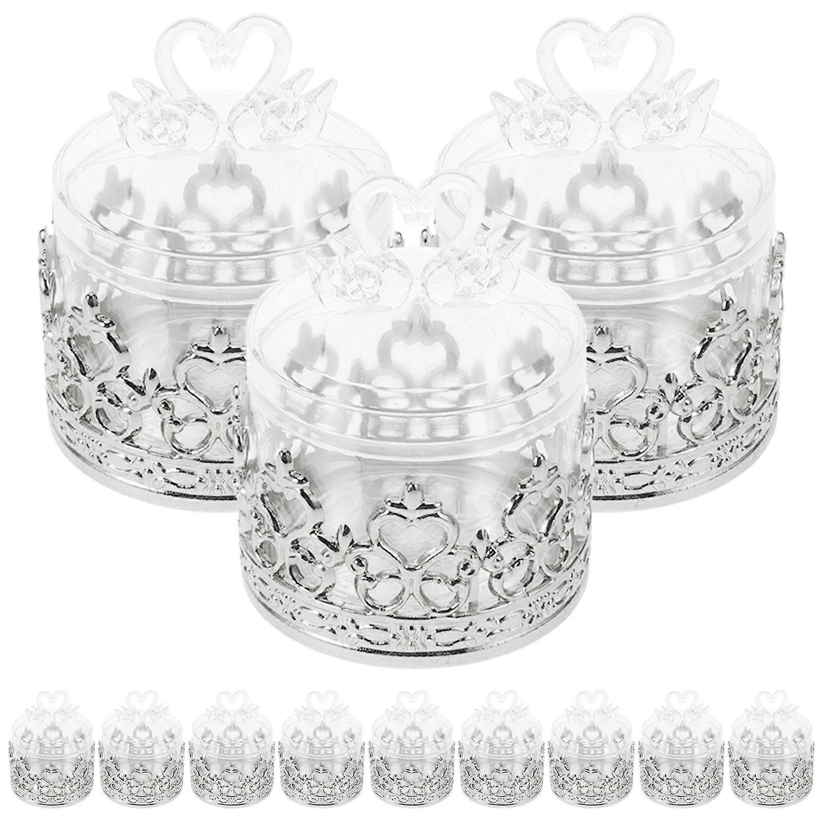 Swan Candy Holder Storage Party Favor Containers Silver 8.00X6.00X6.00CM Elegant 12Pcs