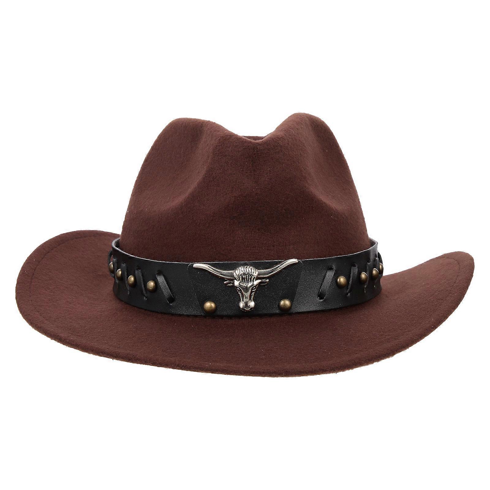 Cowboy Hat Decorative Western Hat for Decor Coffee Color